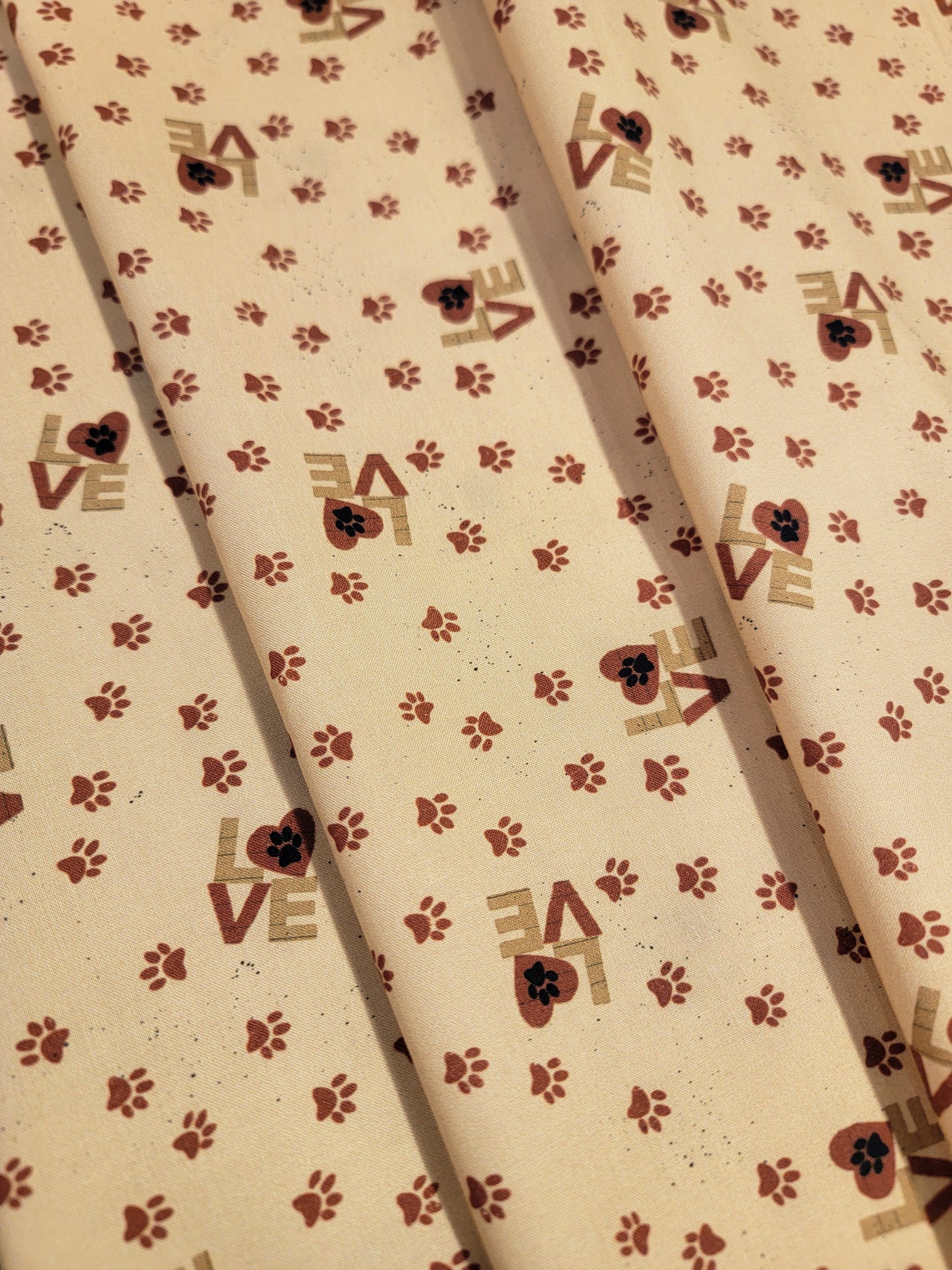 Purrfection Kittens- Paw Prints Red Fabric (half yard increment)