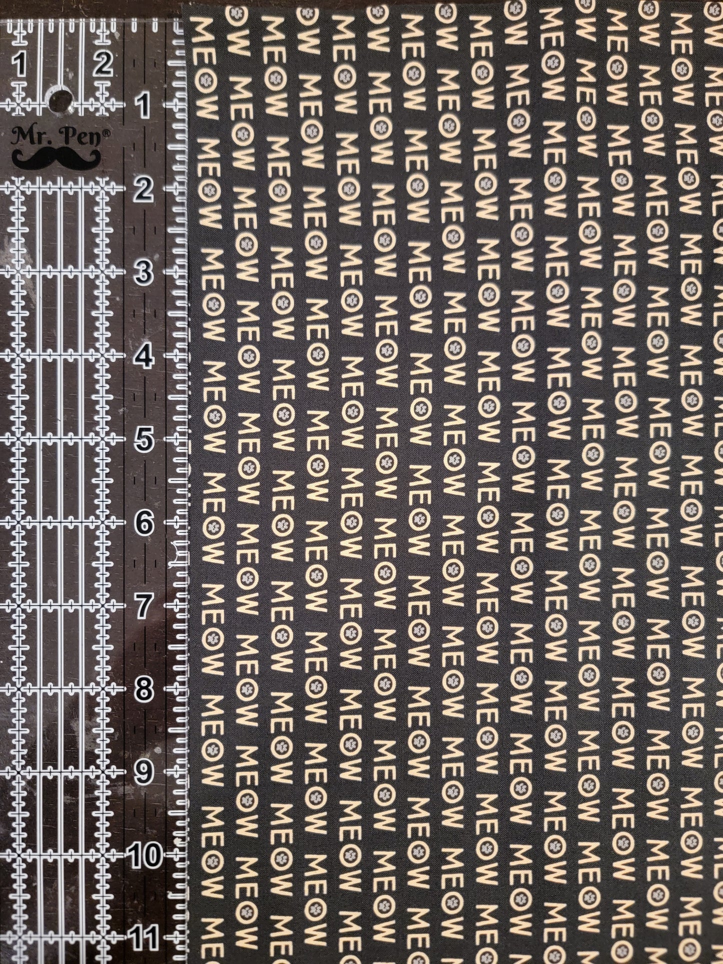 Purrfection Kittens- Meow Black Fabric (half yard increment)
