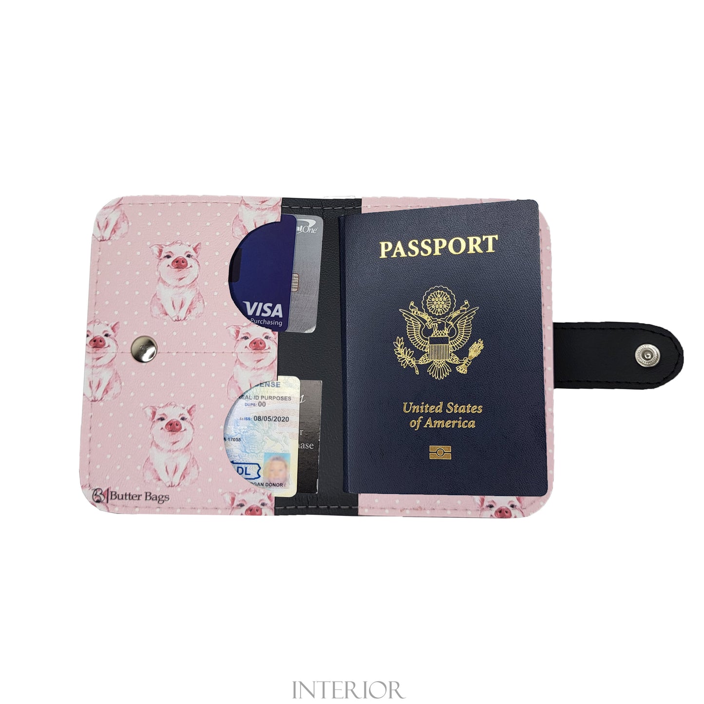 Passport Holder- Pigs & Polka Dots
