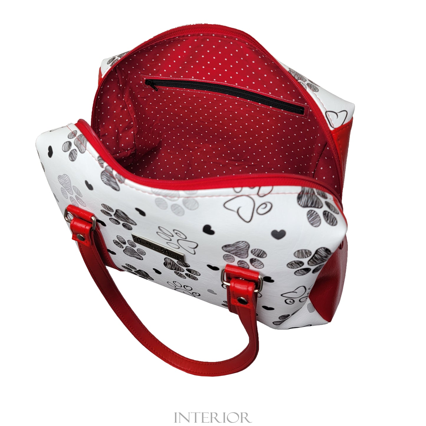 Paw Print Colette Handbag (red)