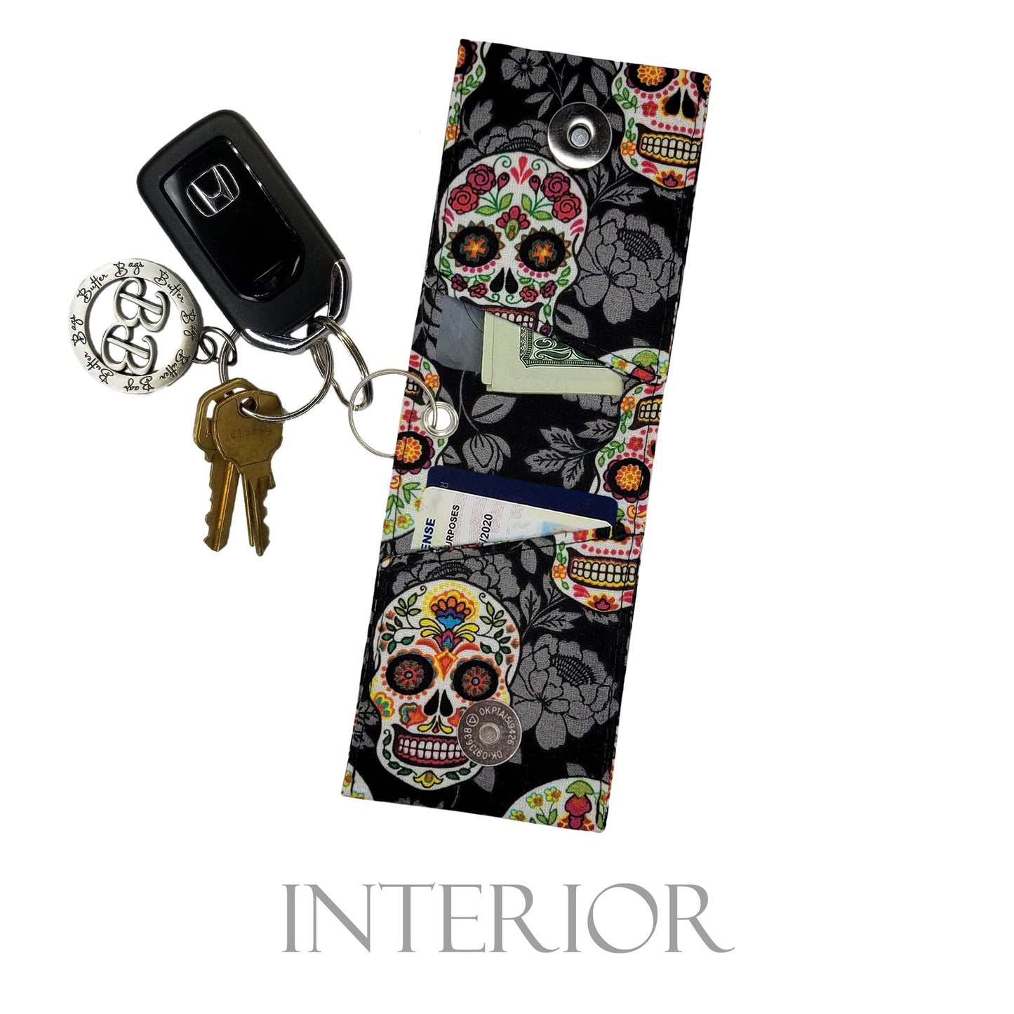 Sugar Skull Keychain Wallet
