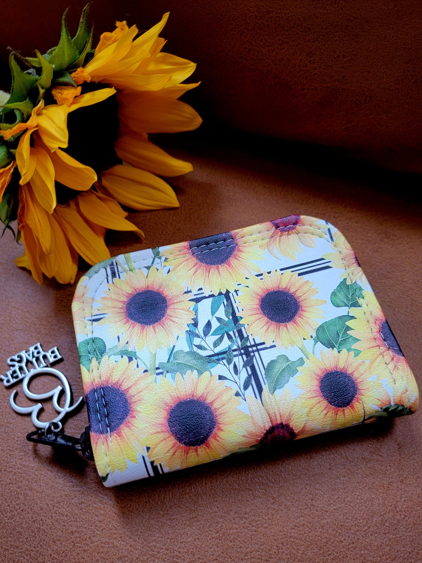 Sunflower Mini Zip Around Wallet