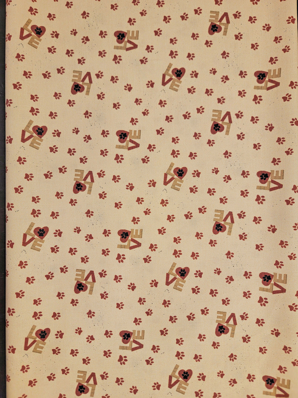 Purrfection Kittens- Paw Prints Red Fabric (half yard increment)