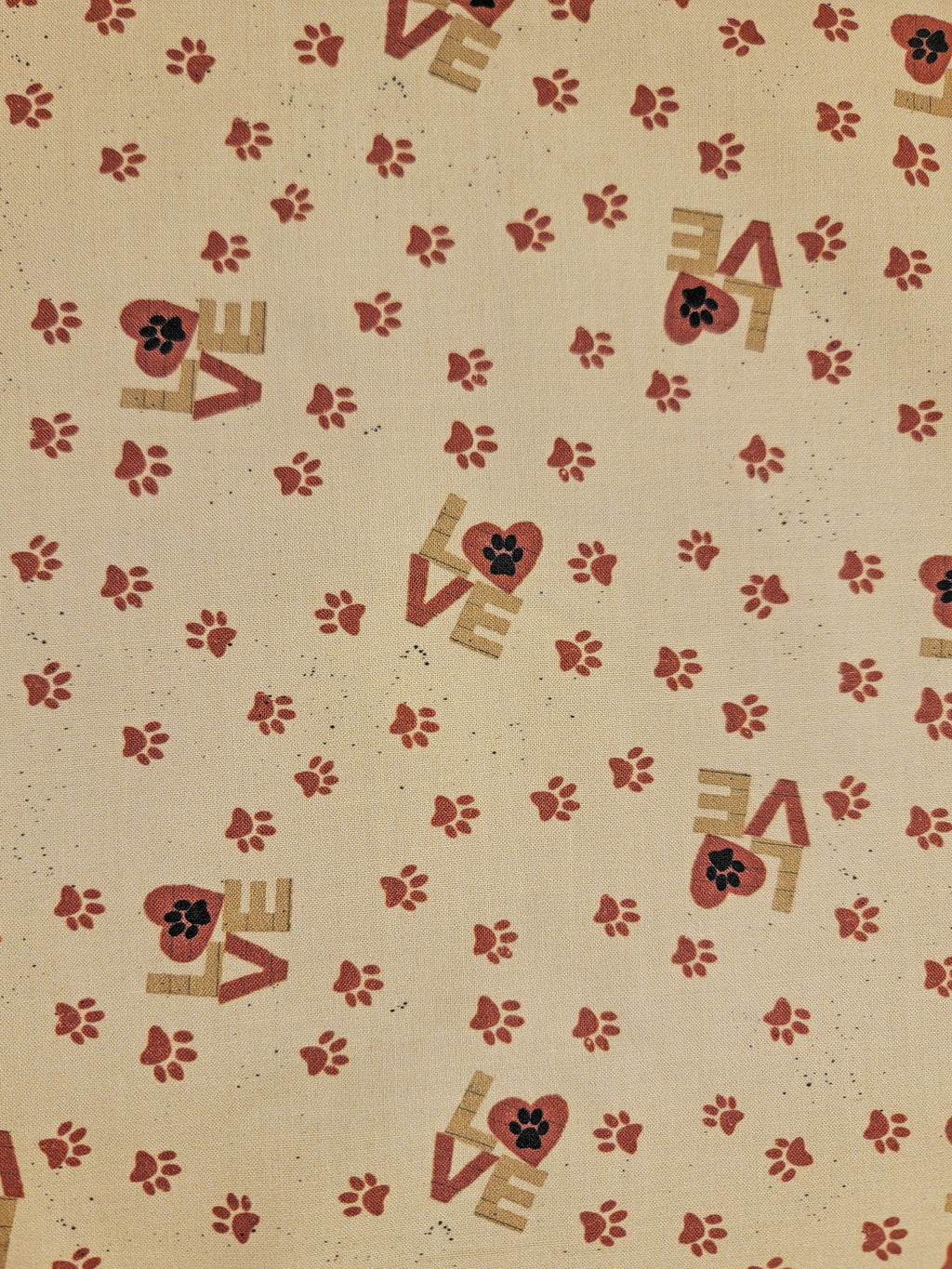 Purrfection Kittens- Paw Prints Red Fabric (half yard increment)