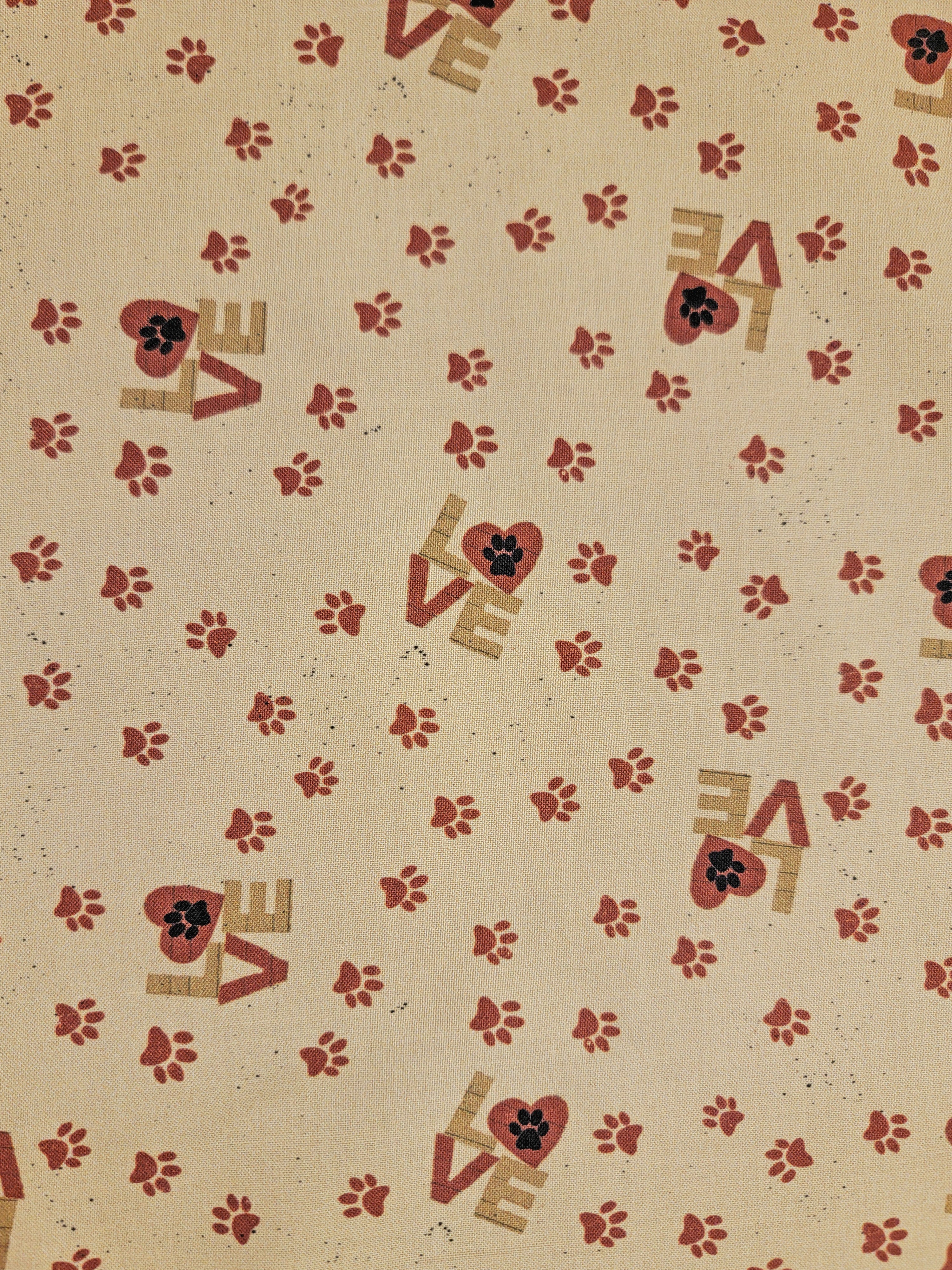 Purrfection Kittens- Paw Prints Red Fabric (half yard increment)