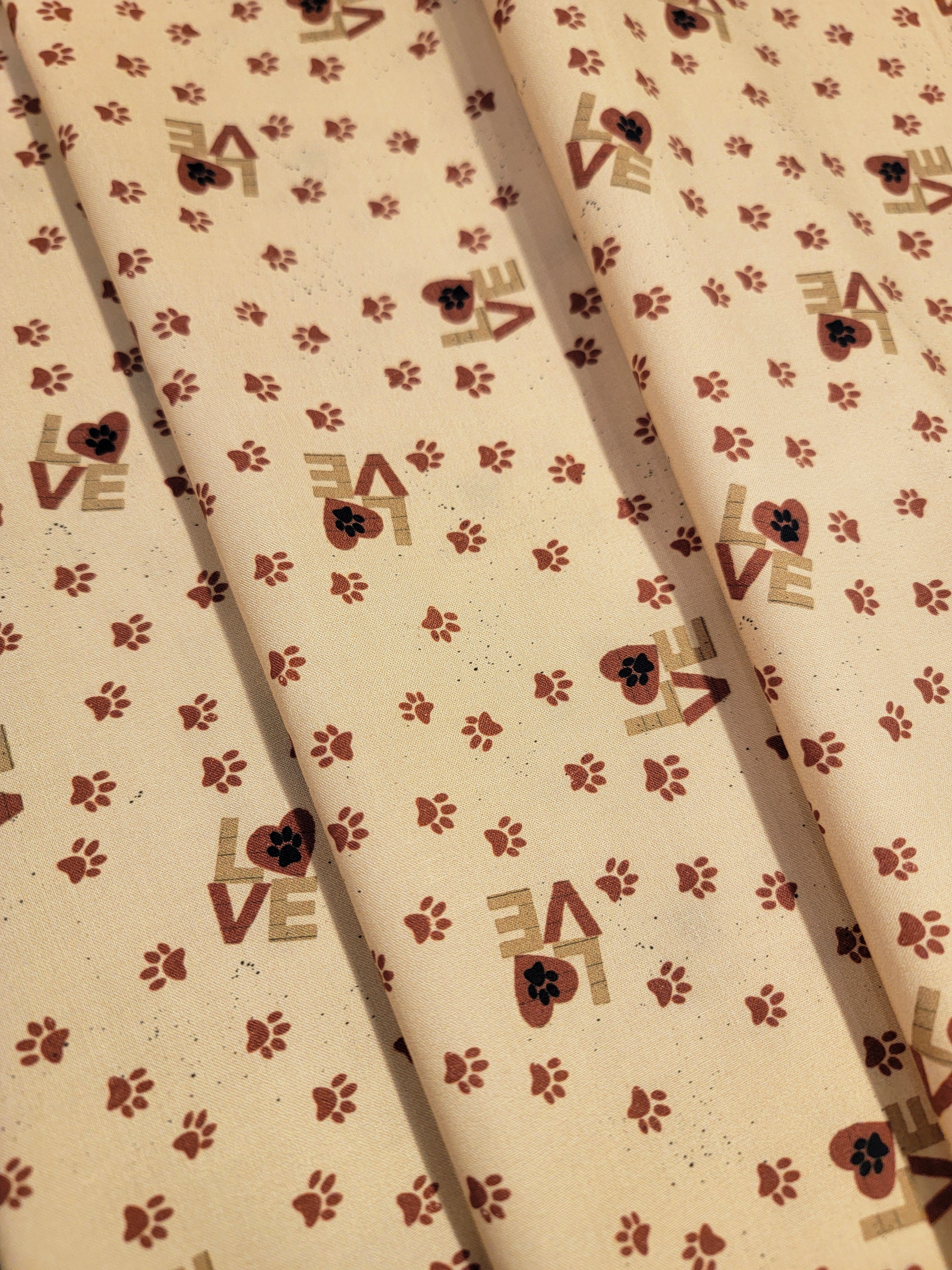 Purrfection Kittens- Paw Prints Red Fabric (half yard increment)