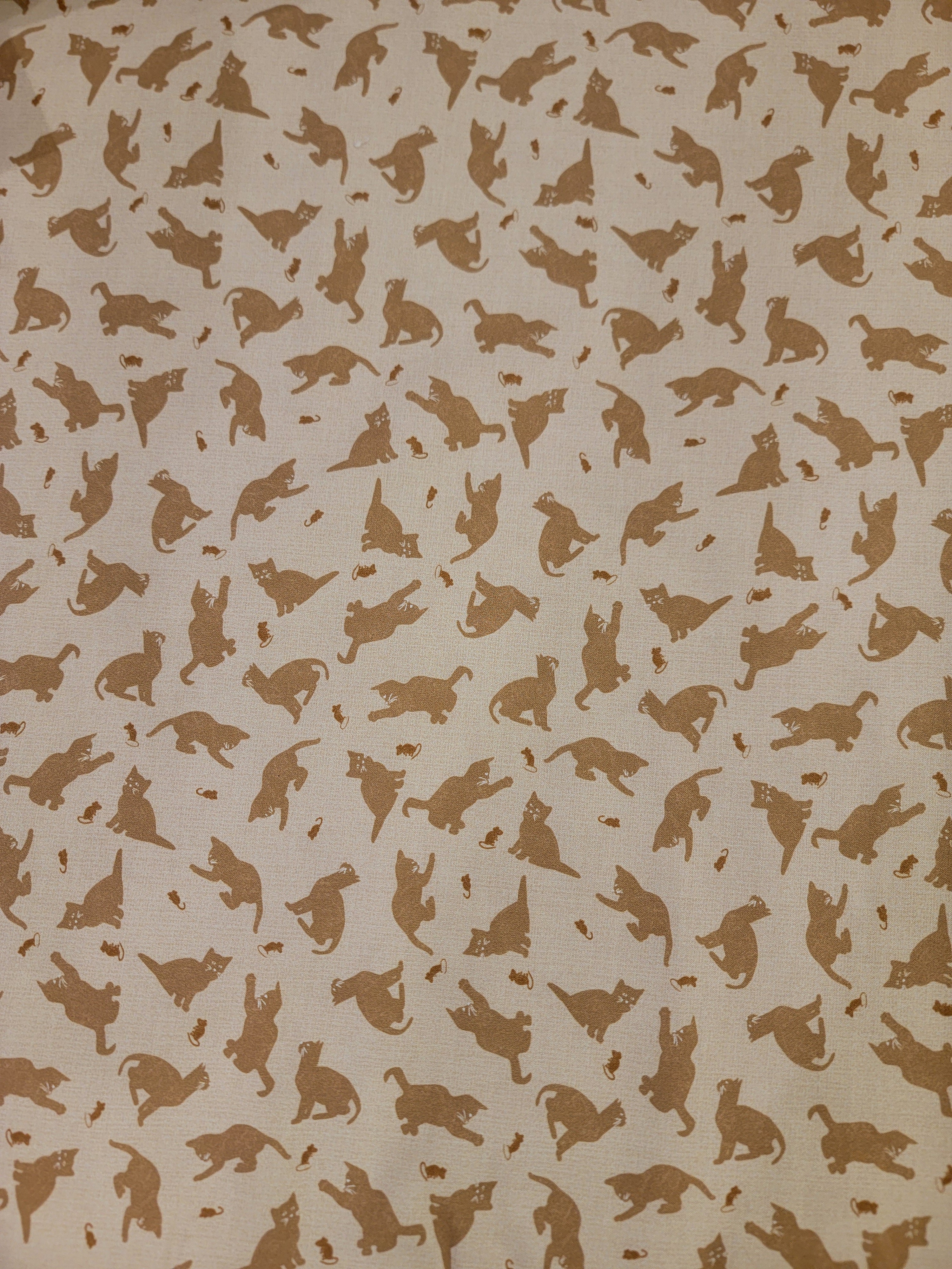 Purrfection Kittens- Dark Butter Cats Fabric (half yard increment)