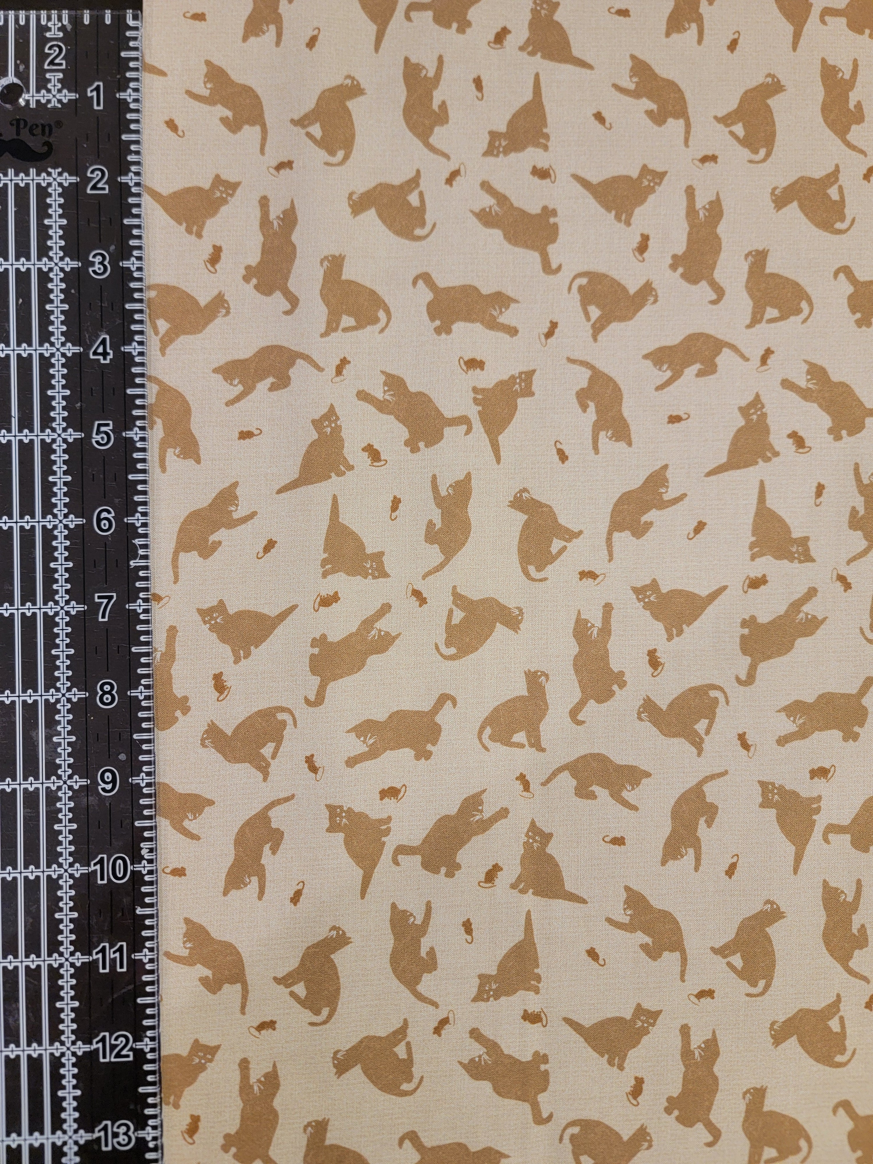 Purrfection Kittens- Dark Butter Cats Fabric (half yard increment)