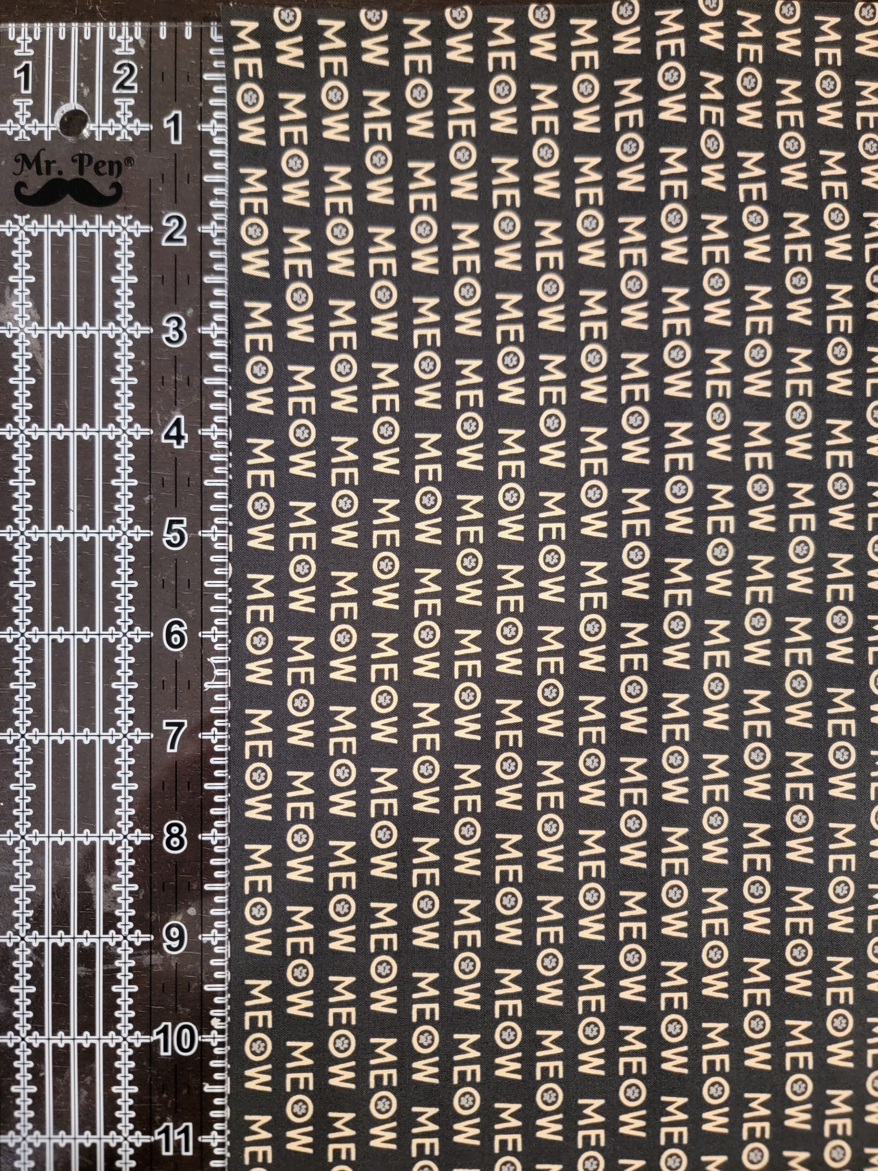 Purrfection Kittens- Meow Black Fabric (half yard increment)