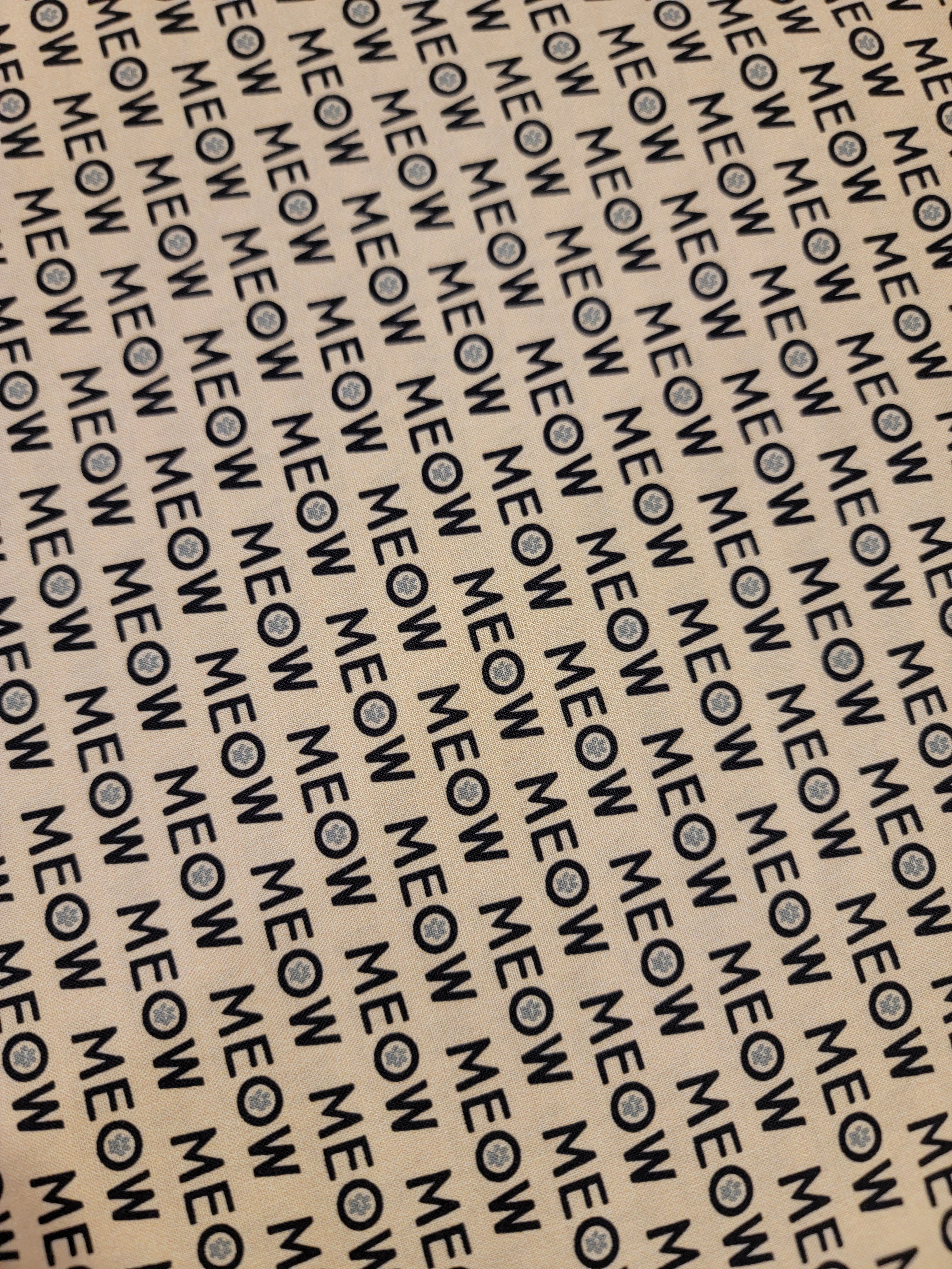 Purrfection Kittens- Meow Dark Butter Fabric (half yard increment)