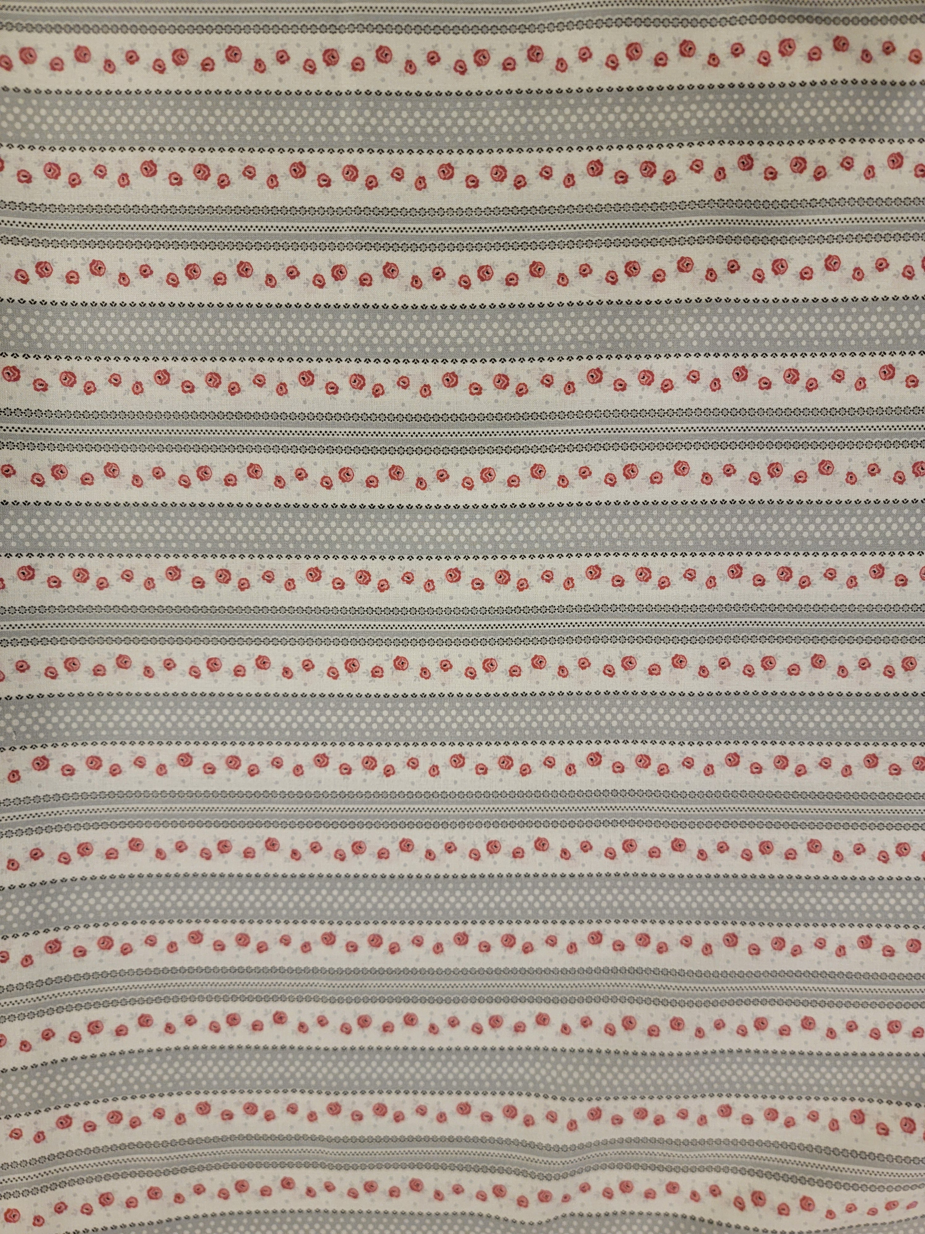 Audrey- Rose & Stripes Fabric (half yard increment)