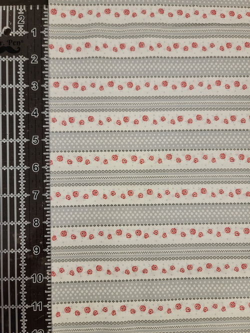 Audrey- Rose & Stripes Fabric (half yard increment)