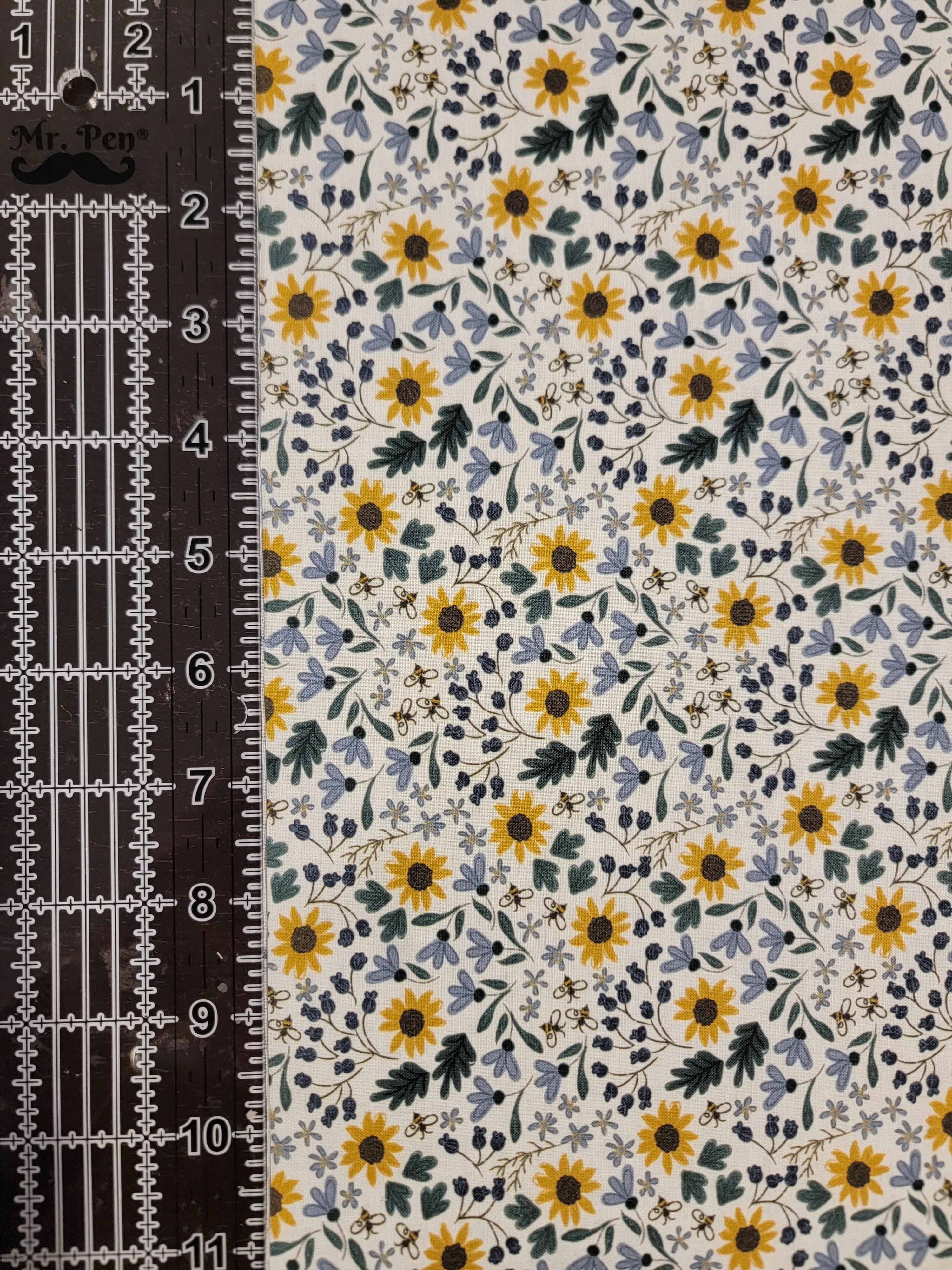 Honeybee- Sunflower Meadow Fabric (half yard increment)