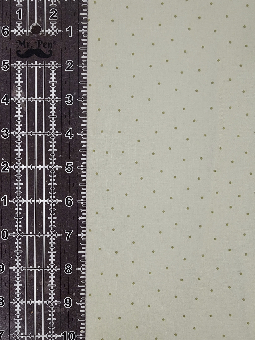 Charlotte- Light Olive Pin Dot Fabric (half yard increment)
