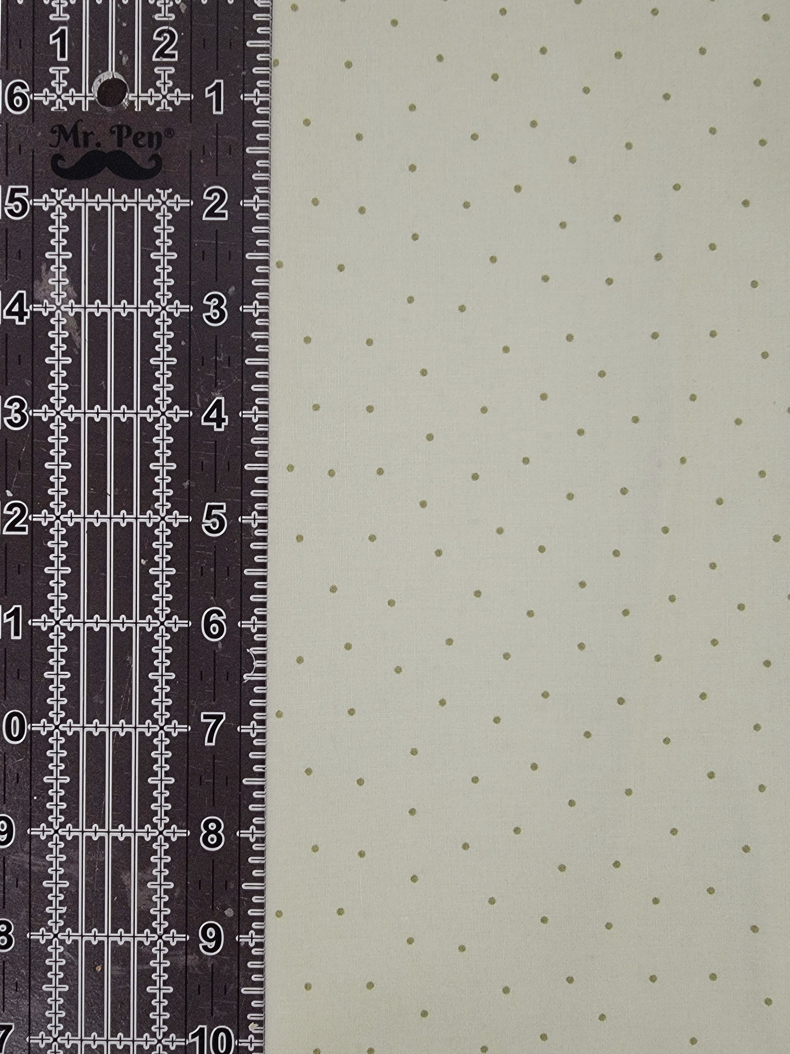 Charlotte- Light Olive Pin Dot Fabric (half yard increment)