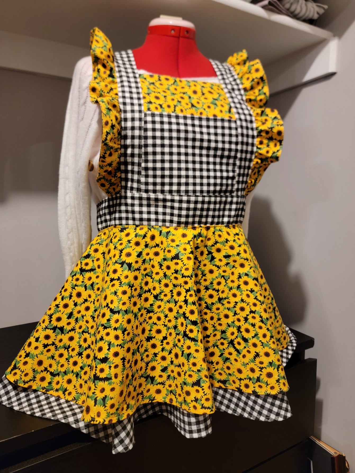 Sunflower Vintage Ruffle Pinafore Apron