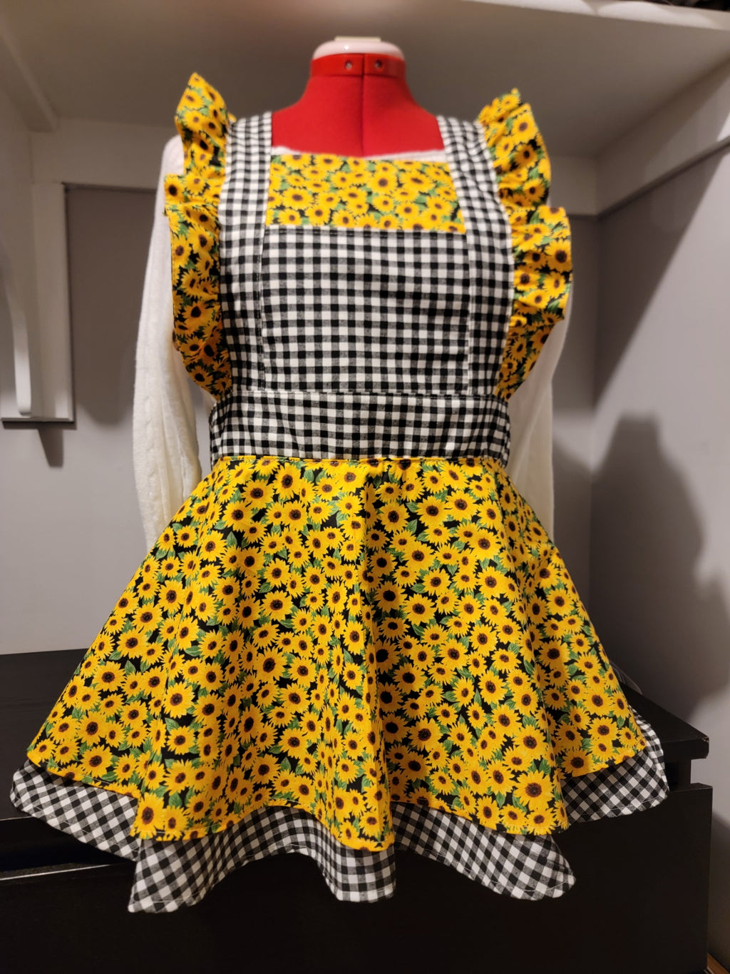 Sunflower Vintage Ruffle Pinafore Apron