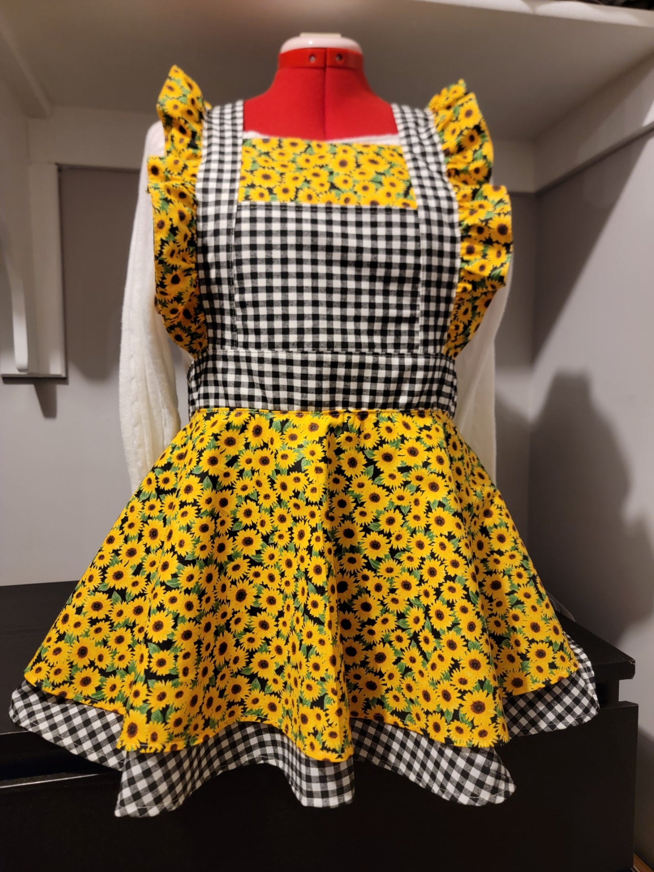 Sunflower Vintage Ruffle Pinafore Apron