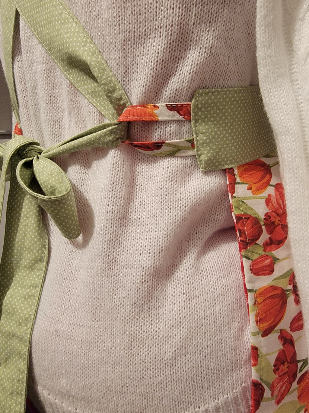Spring Tulips Vintage Ruffle Pinafore Apron