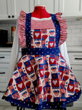 Americana Vintage Ruffle Pinafore Apron