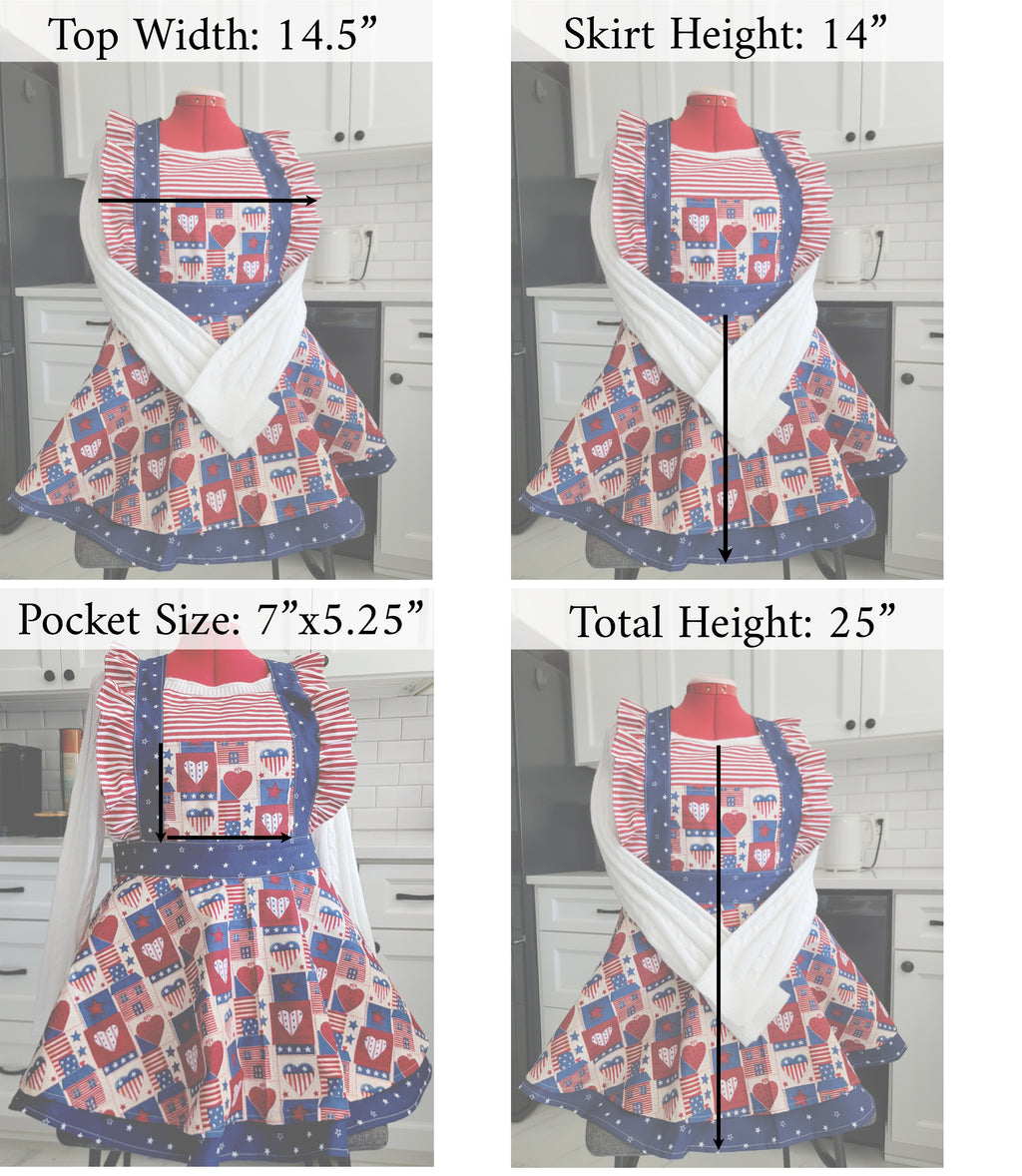 Americana Vintage Ruffle Pinafore Apron