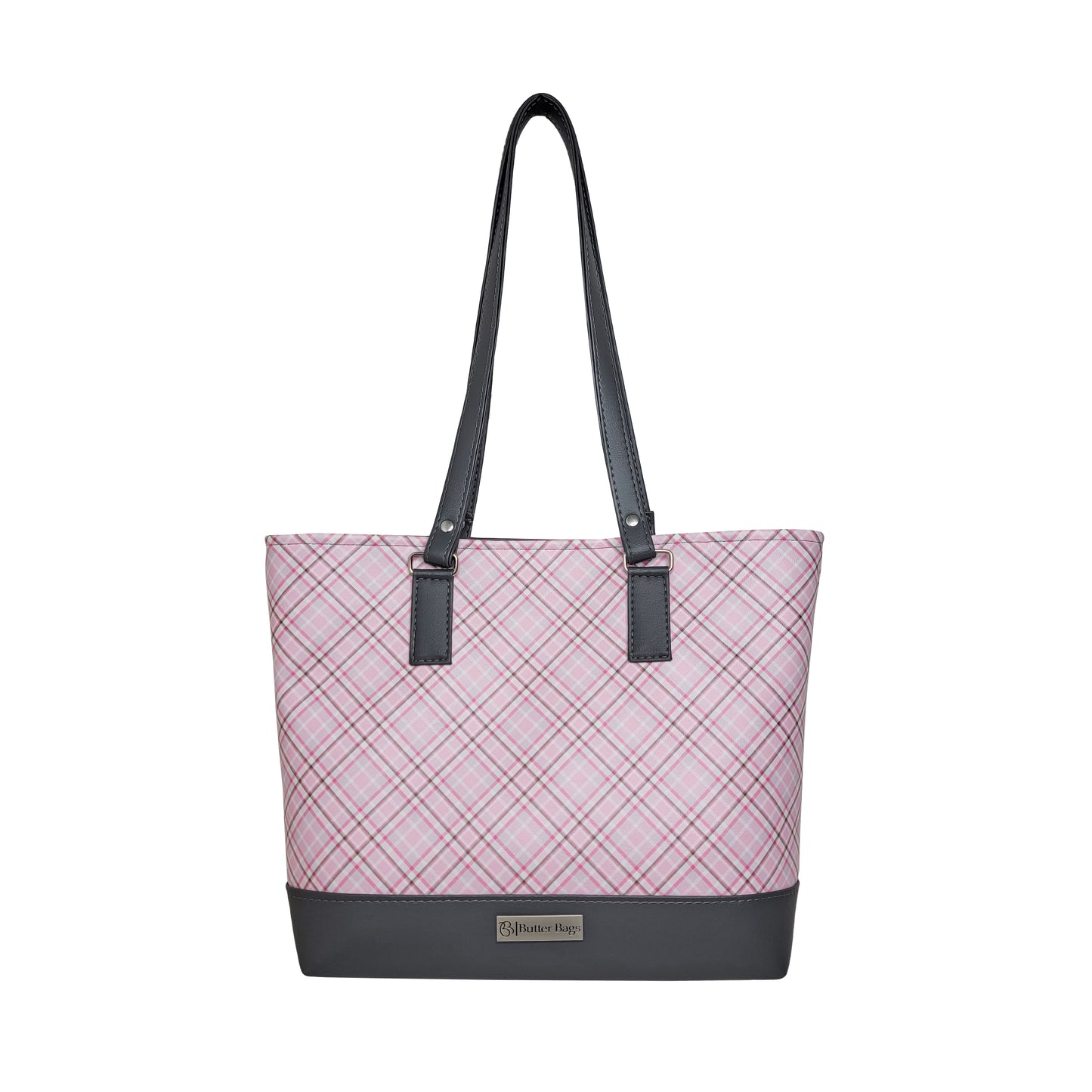 Pink & Grey Plaid Big B