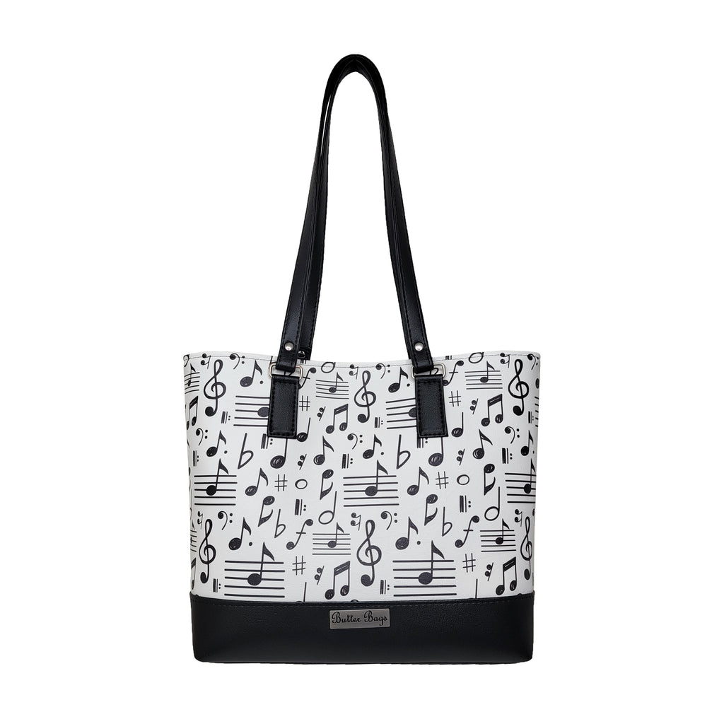 Music Notes Big B-zippered closure