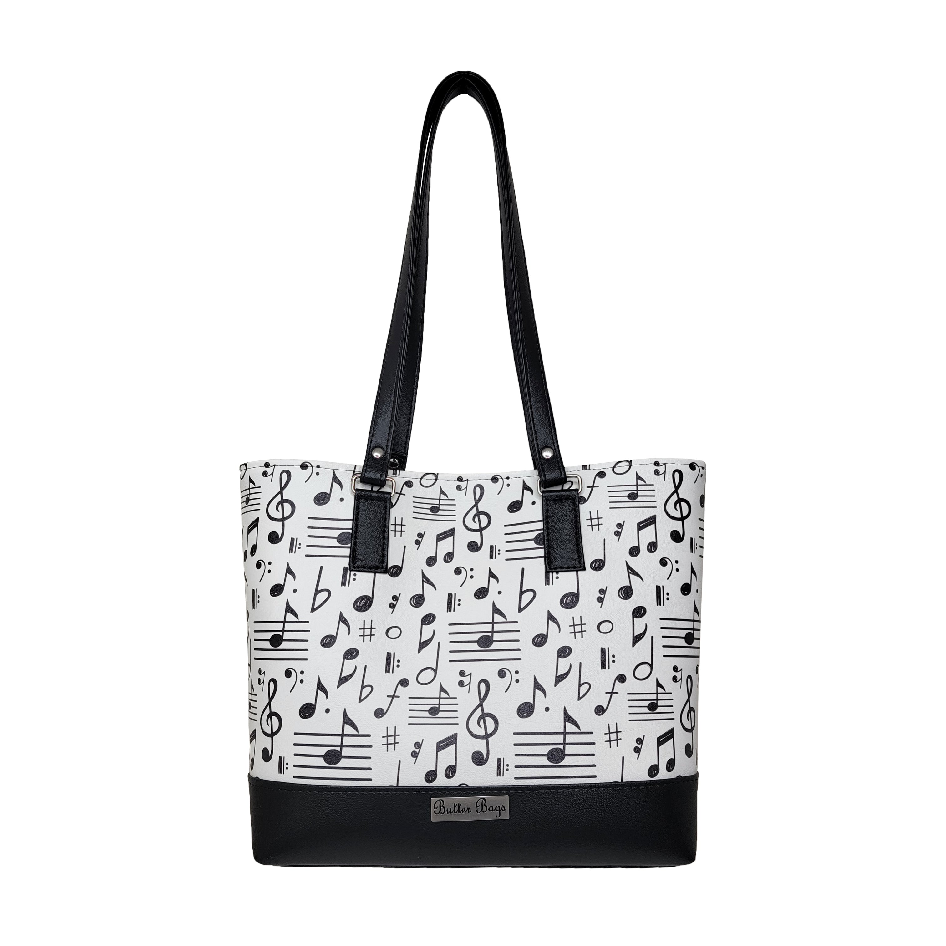 Music Notes Big B-zippered closure