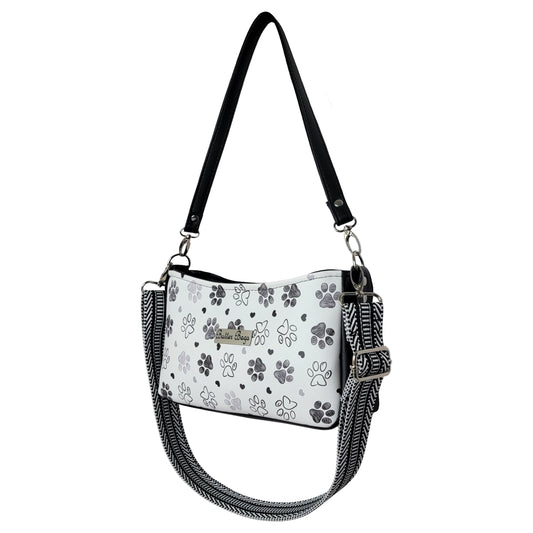 Paw Print Aries Crossbody Bag (black)