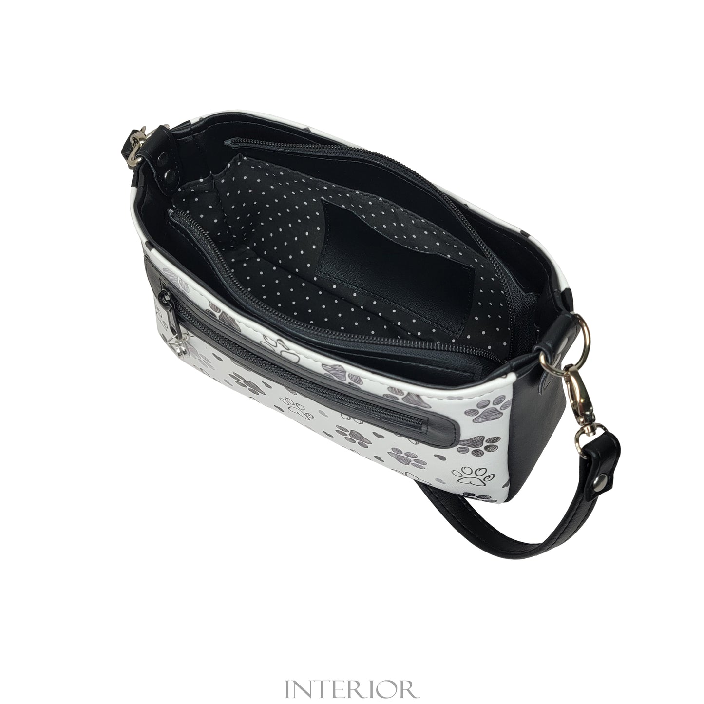 Paw Print Aries Crossbody Bag (black)