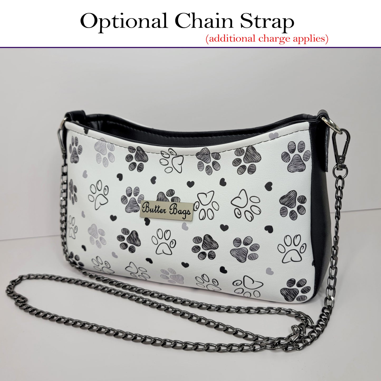 Paw Print Aries Crossbody Bag (black)