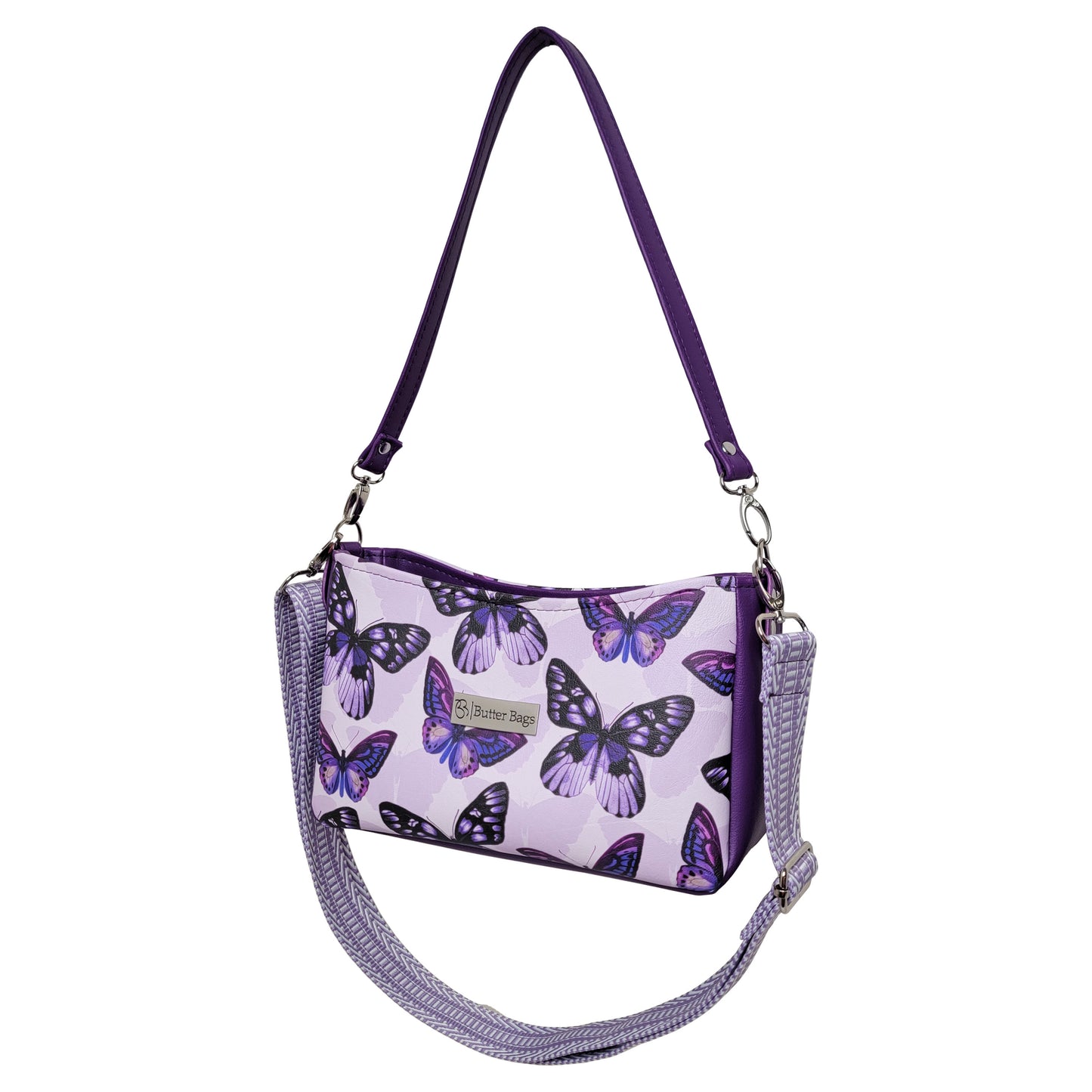 Purple Butterfly Aries Crossbody Bag