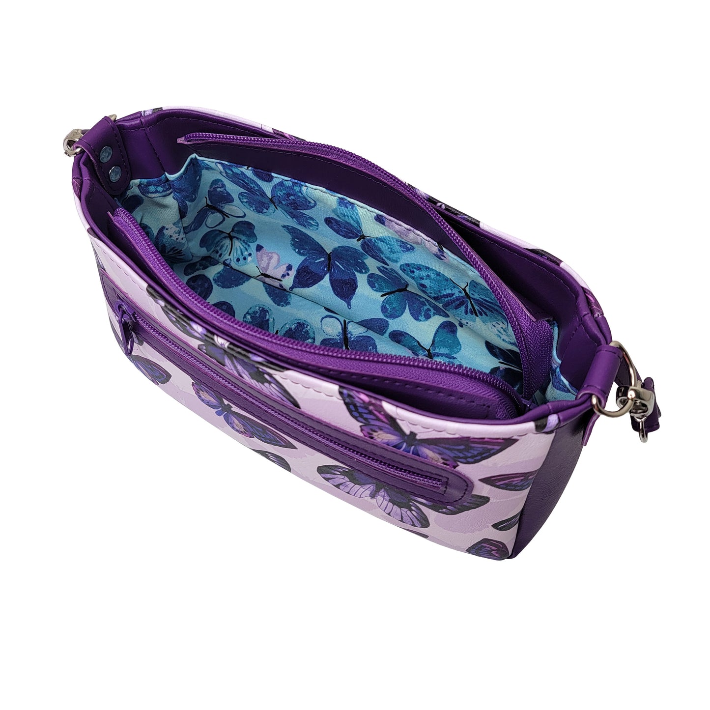 Purple Butterfly Aries Crossbody Bag