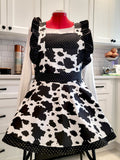 Cow Vintage Ruffle Pinafore Apron