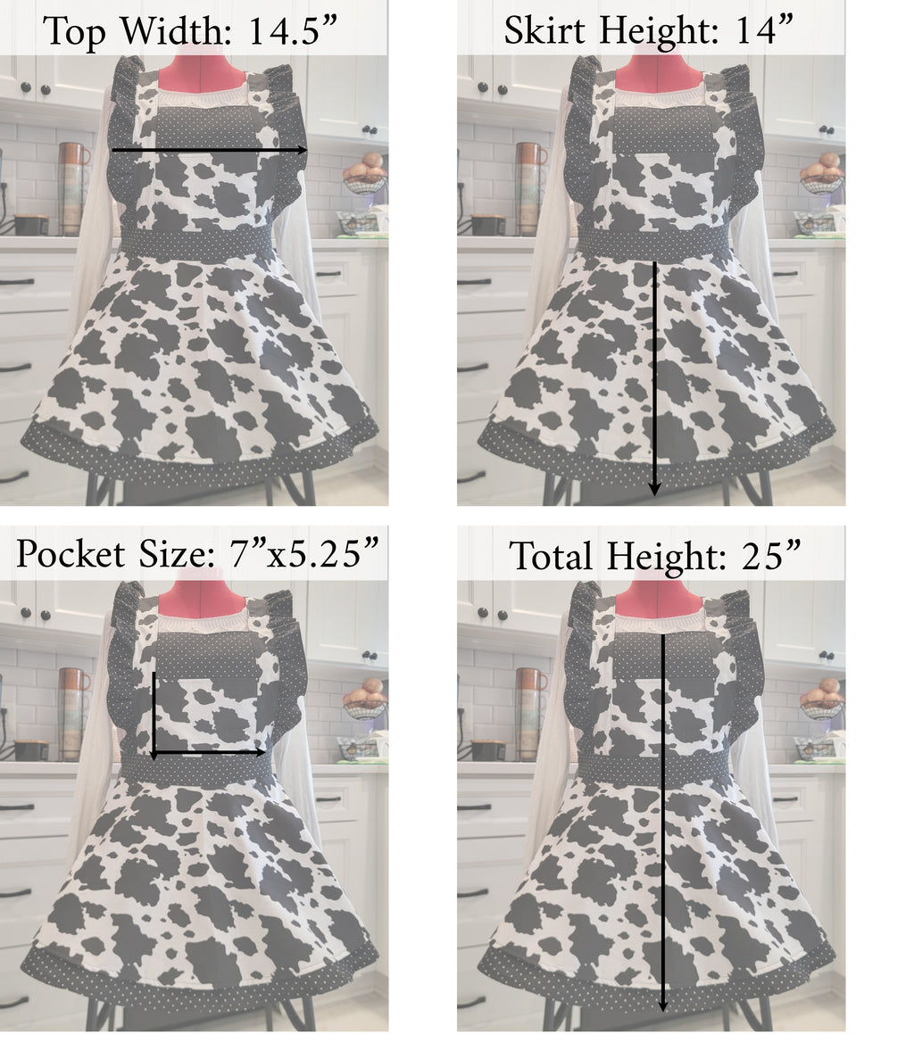 Cow Vintage Ruffle Pinafore Apron