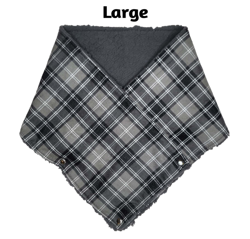 Grey Plaid Mini Scarf