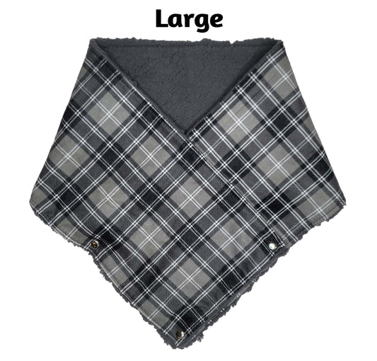 Grey Plaid Mini Scarf