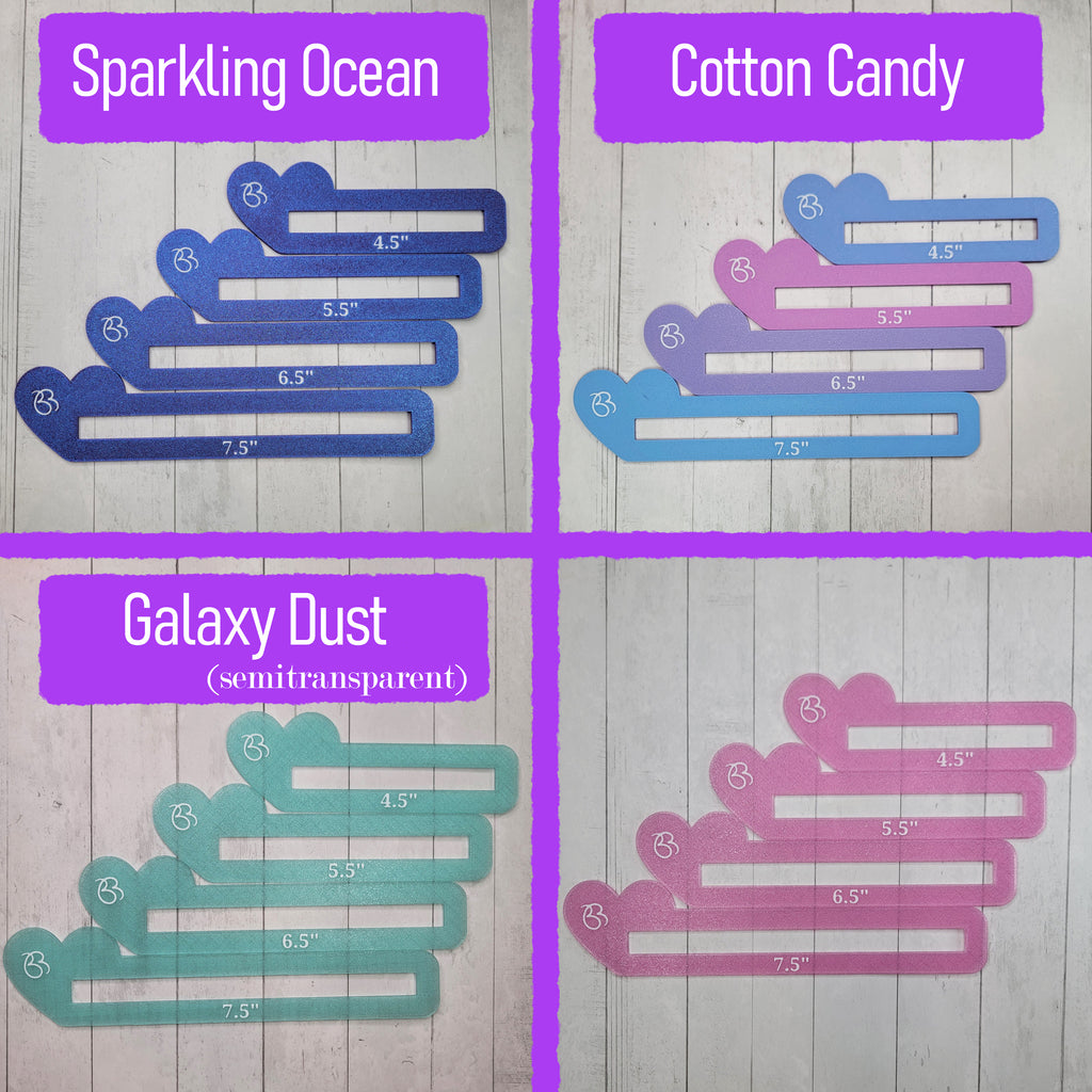 Heart- Zipper Overlay Templates- Half Sizes