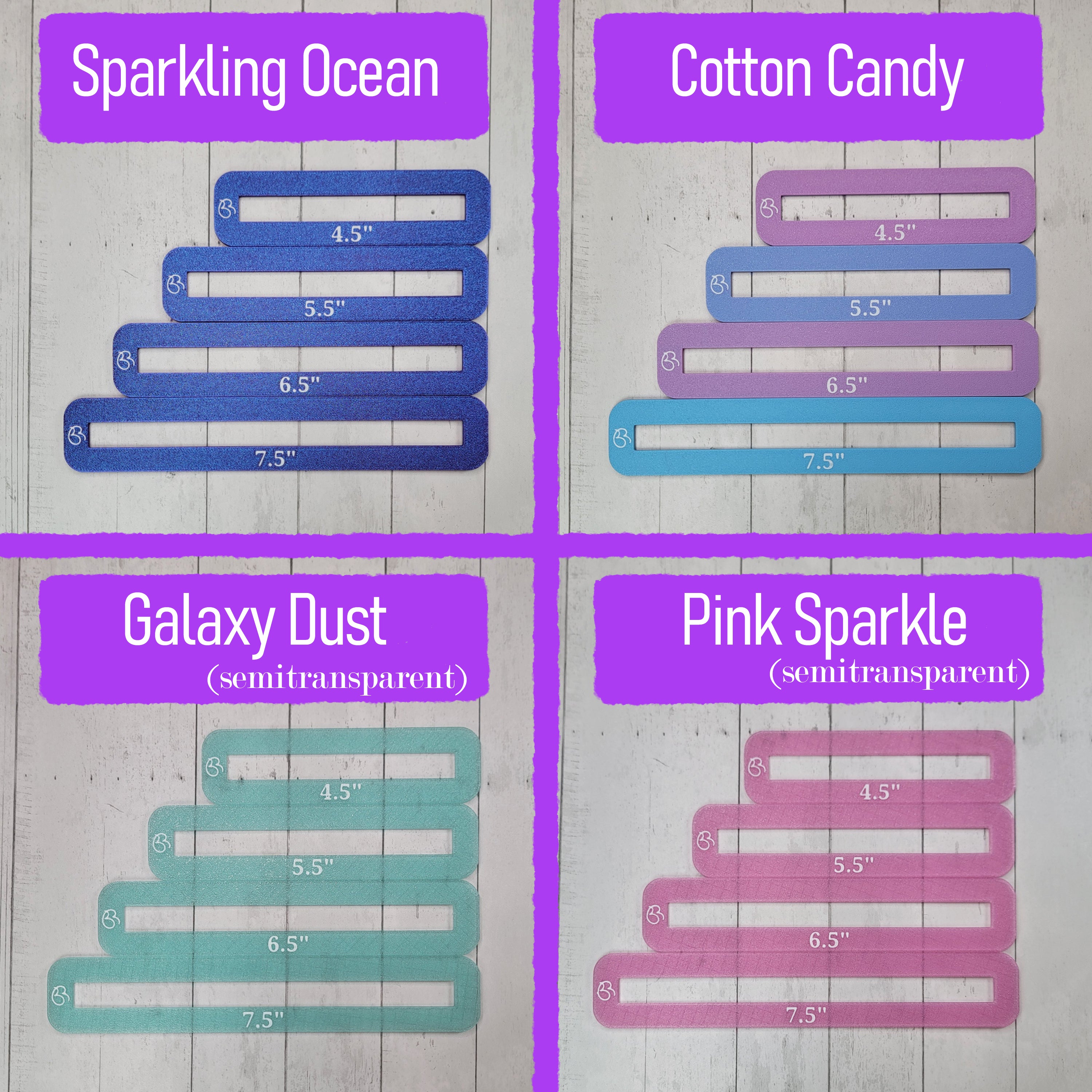 Oval- Zipper Overlay Templates- Half Sizes