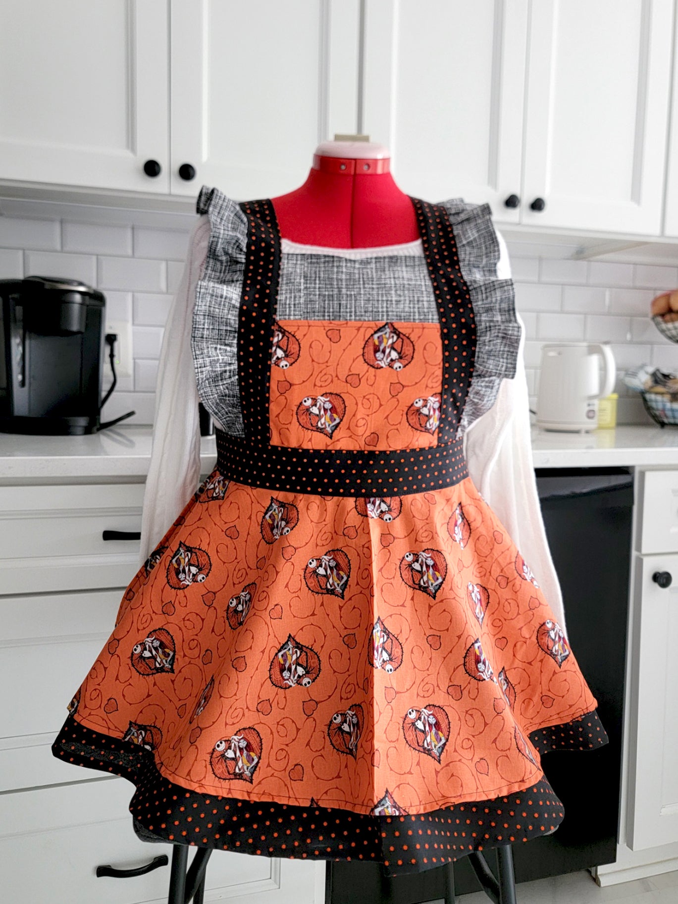 Halloween Vintage Ruffle Pinafore Apron