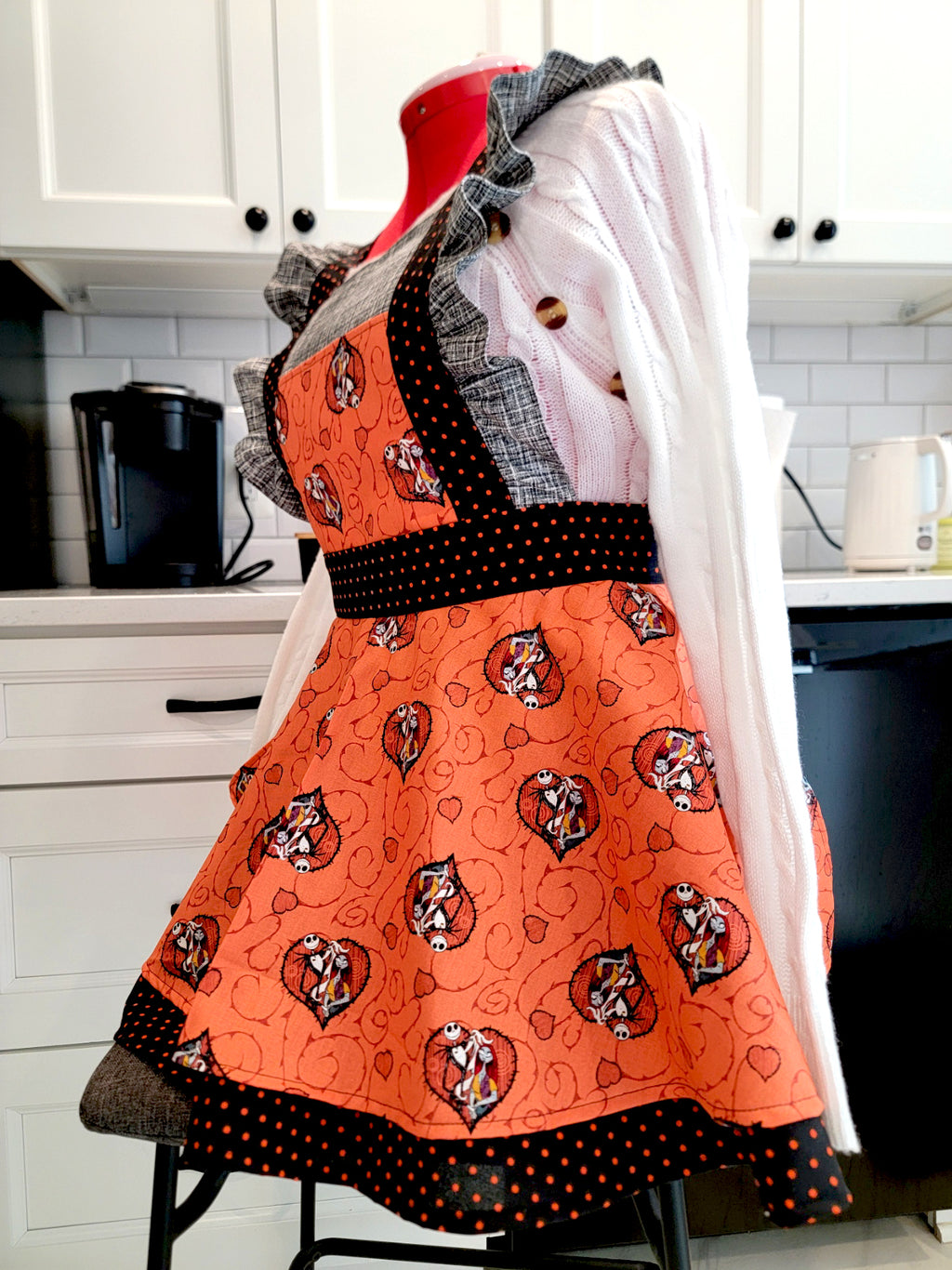 Halloween Vintage Ruffle Pinafore Apron