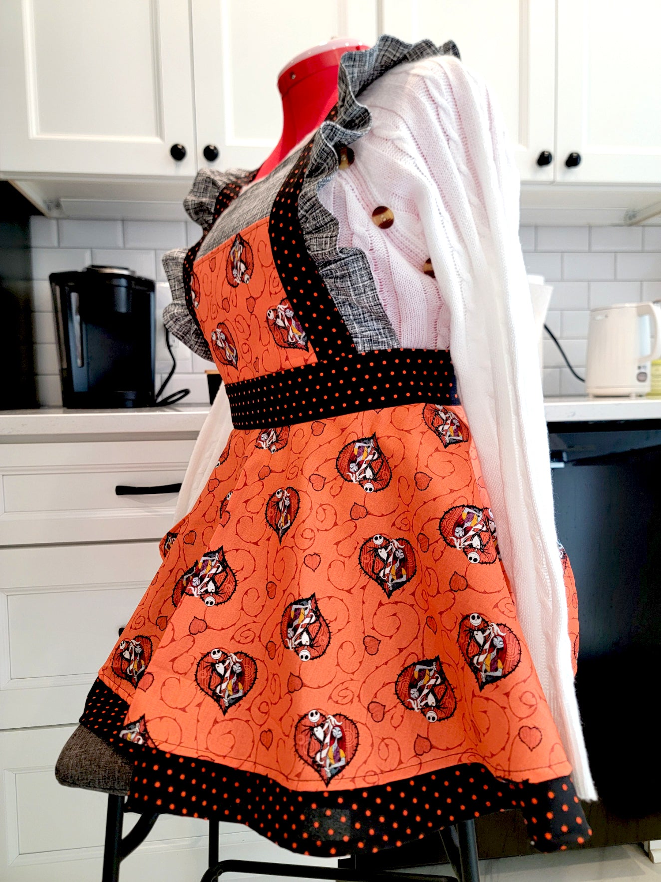 Halloween Vintage Ruffle Pinafore Apron