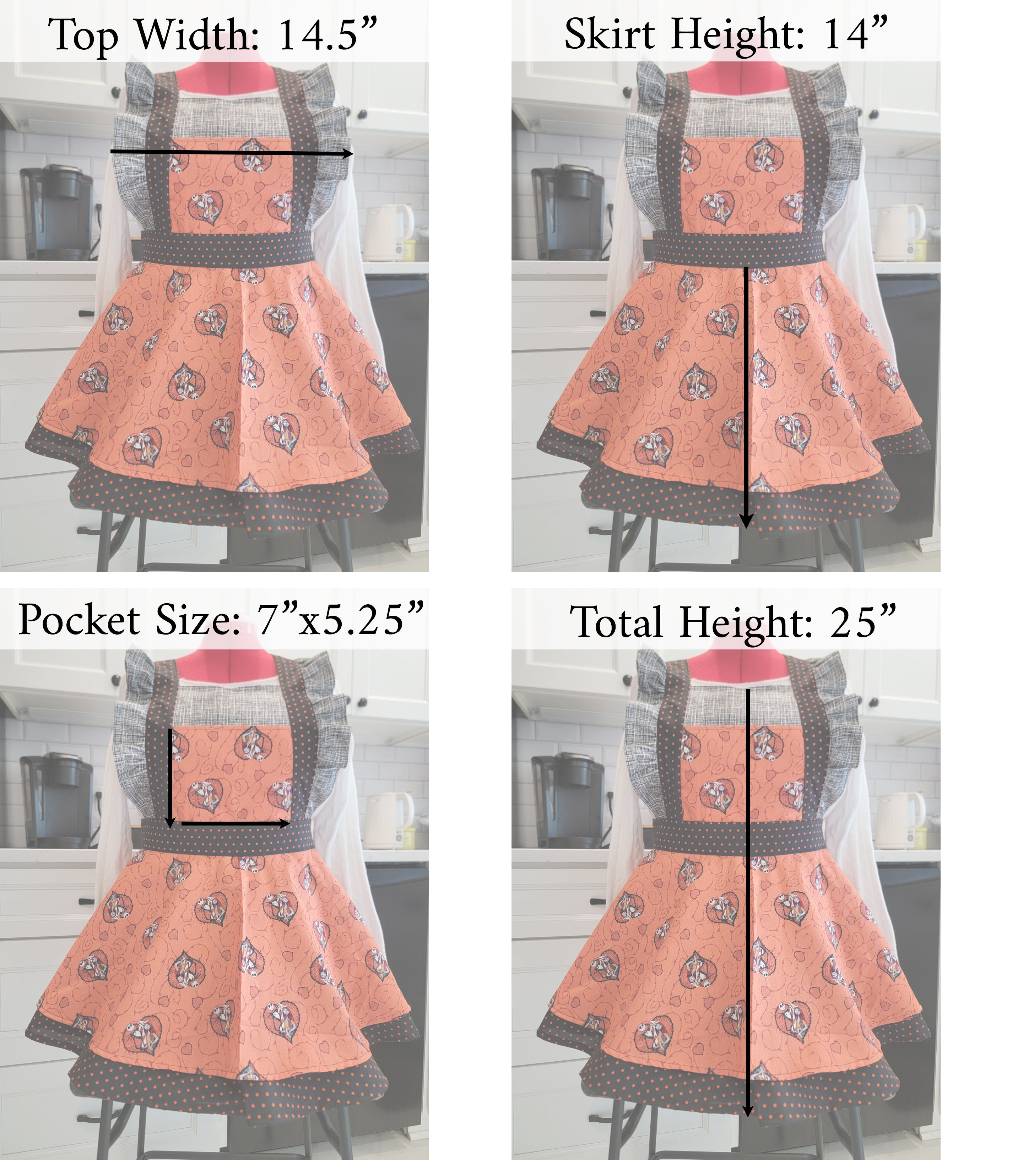 Halloween Vintage Ruffle Pinafore Apron