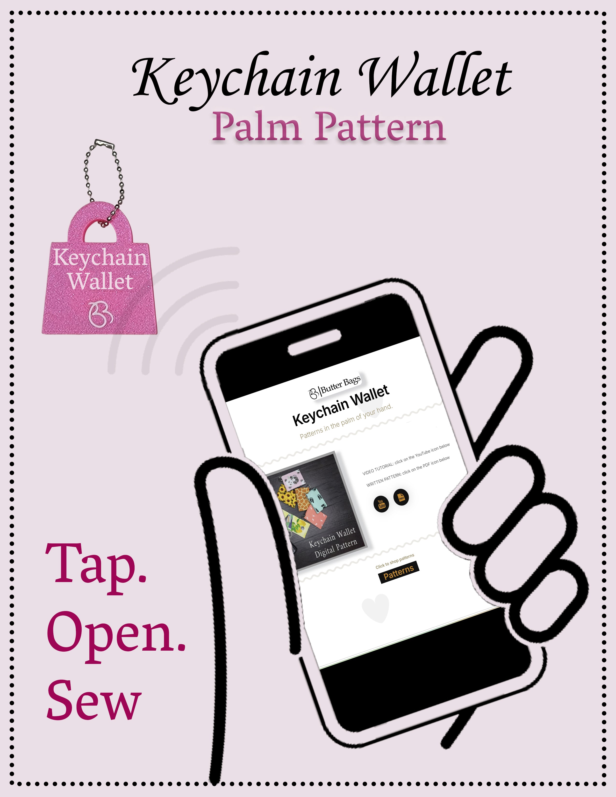 Keychain Wallet- Palm Pattern