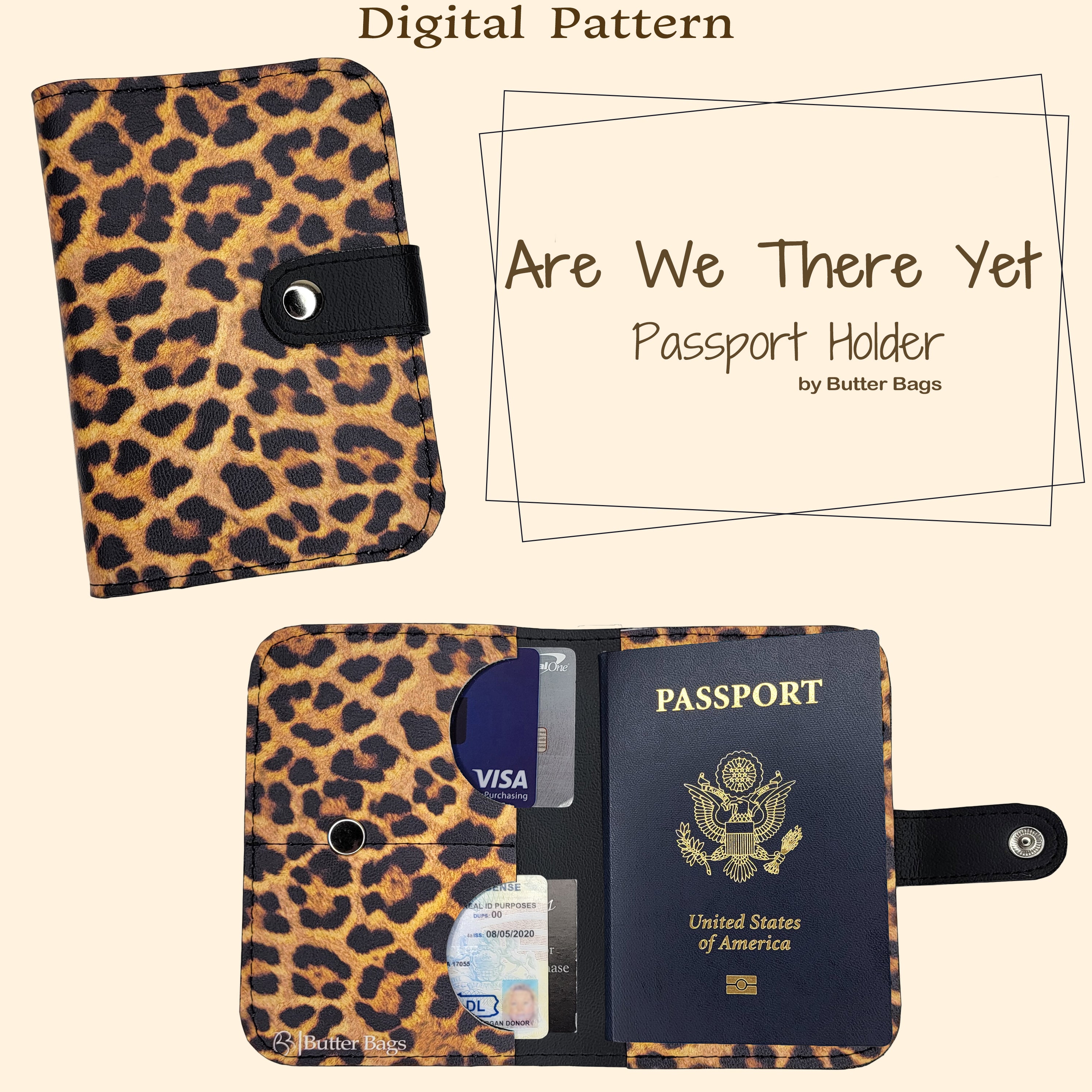 'Are We There Yet' Passport Holder- Digital Pattern
