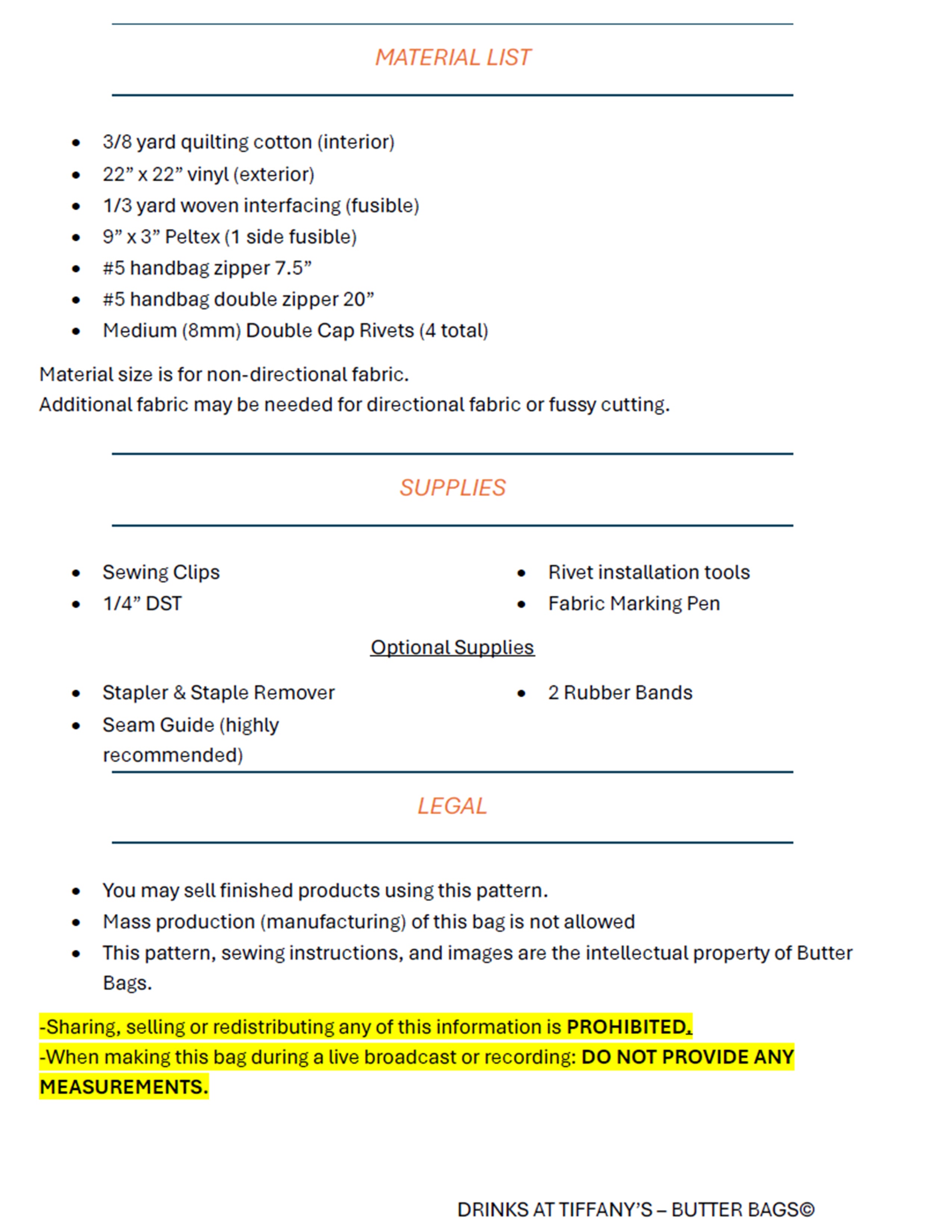 Drinks at Tiffany's- Digital Pattern