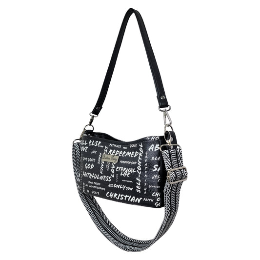 The Message Aries Crossbody Bag (black and white)