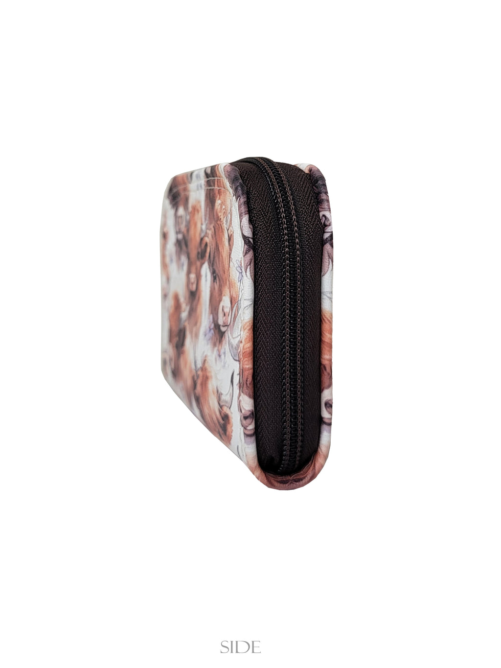 Highland Cow Mini Zip Around Wallet