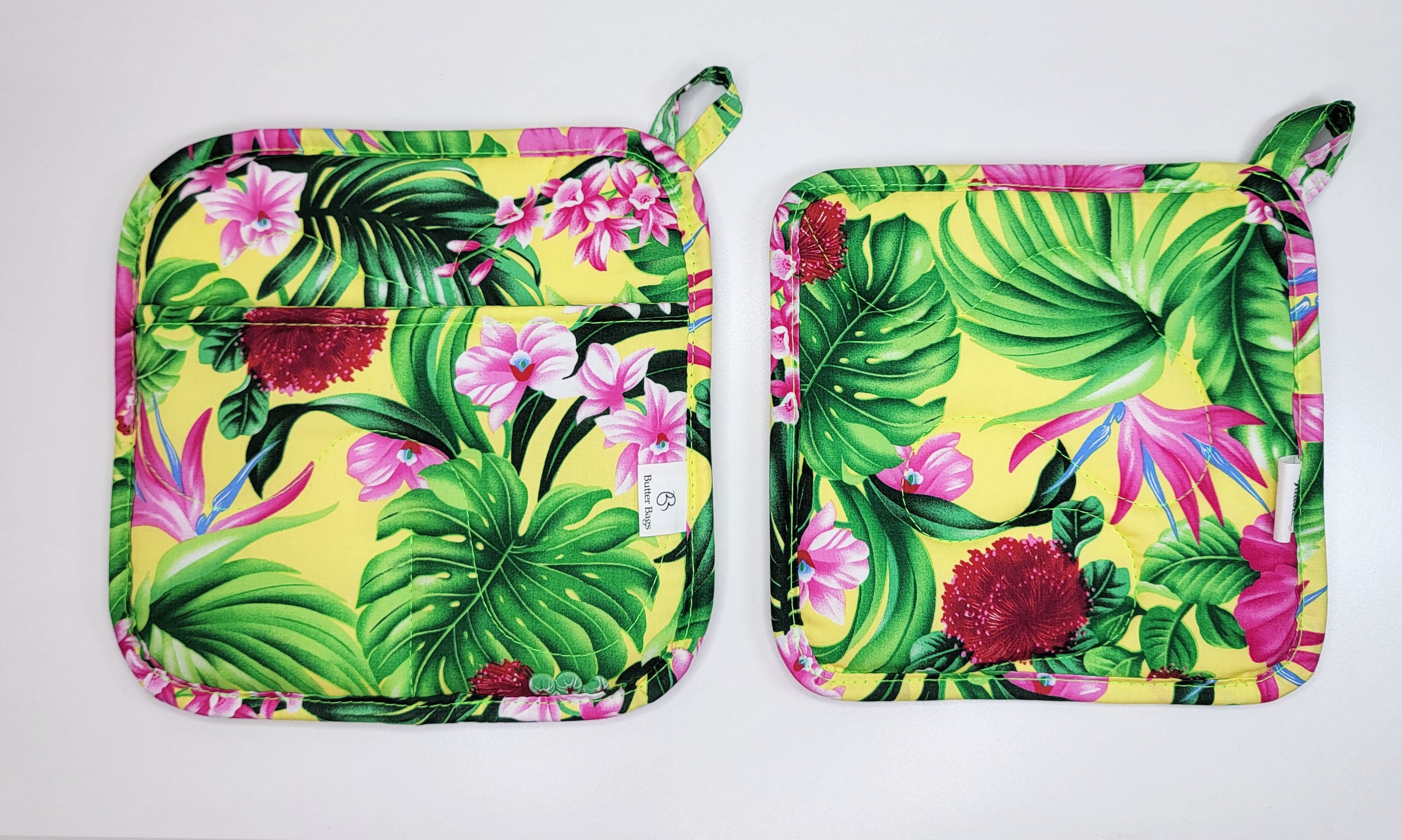 Neon Green Island Pot Holder Set