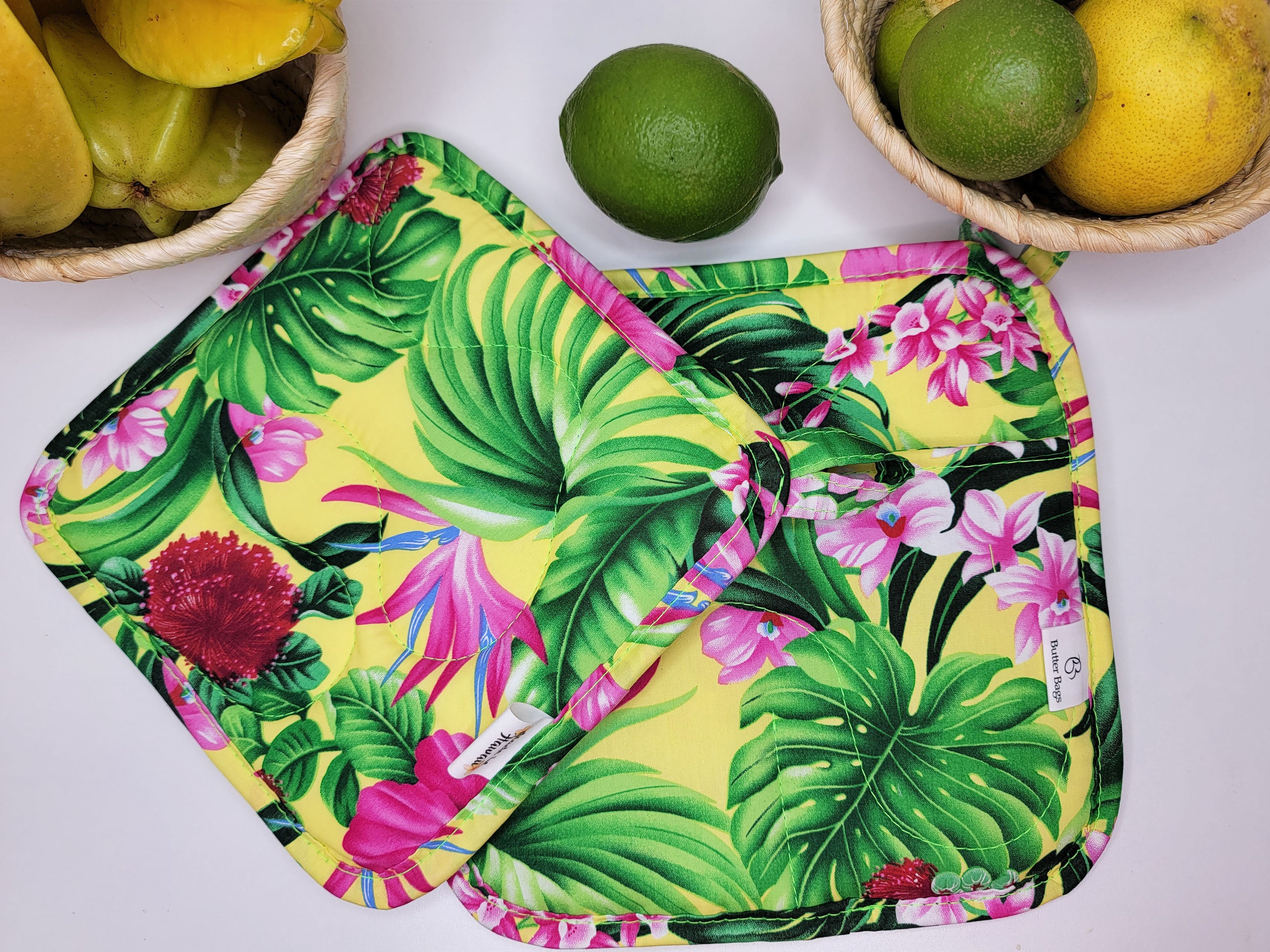 Neon Green Island Pot Holder Set